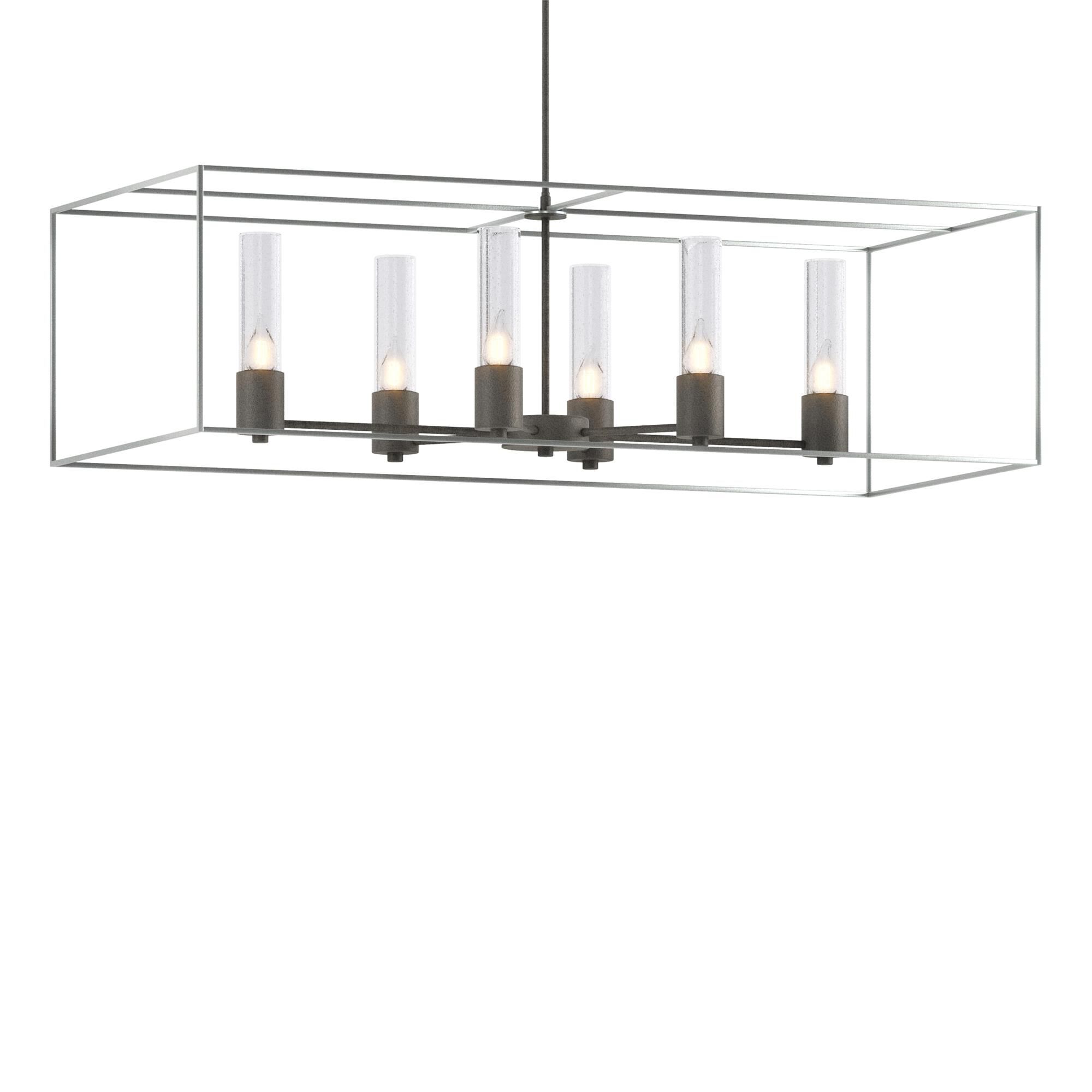 Shown in Natural Iron finish and Clear glass and Vintage Platinum accent