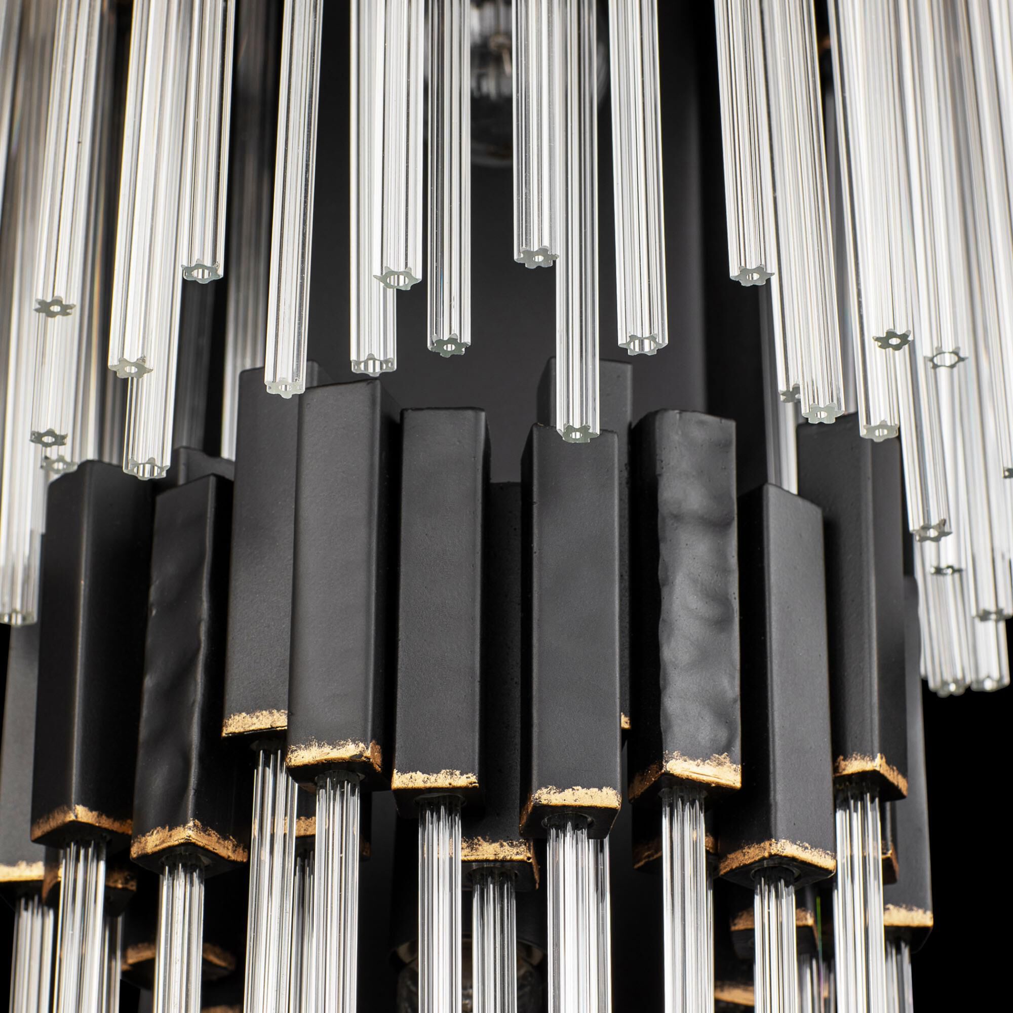 Shown in Matte Black and French Gold finish and Clear   glass