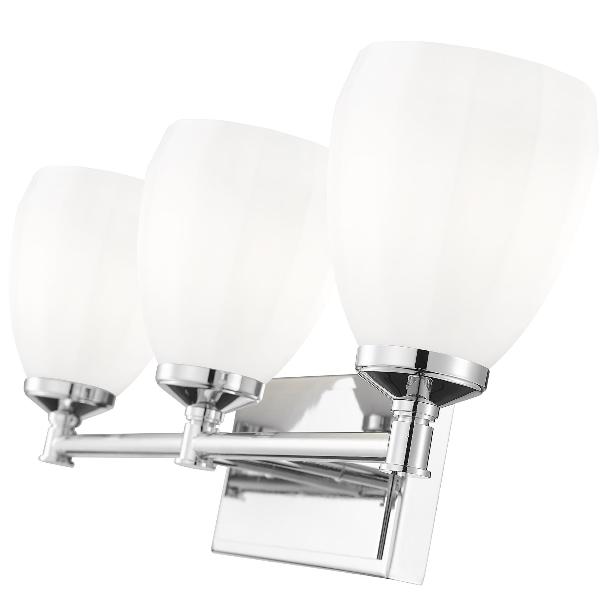 Shown in Chrome finish and Matte Opal glass and Matte Opal shade
