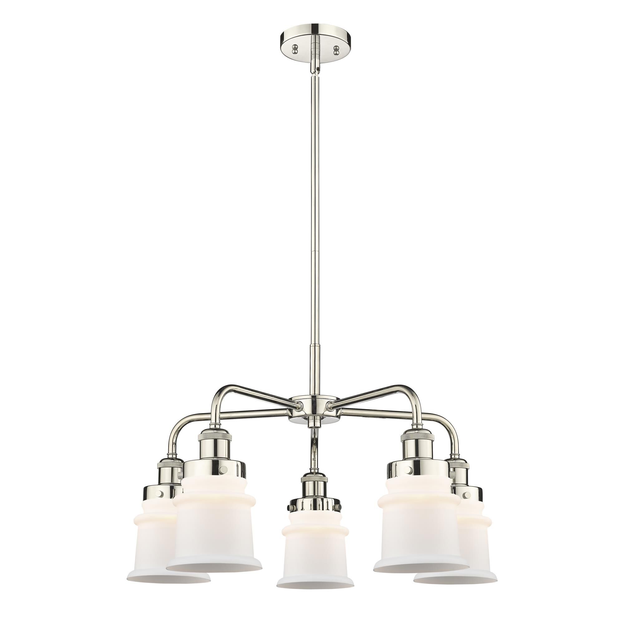 Shown in Polished Nickel finish and Matte White glass