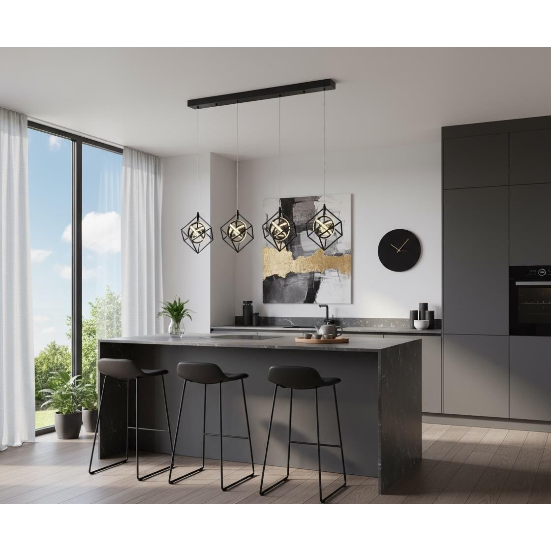 Tulip 28 Inch 12 Light Linear Suspension Light by Artcraft