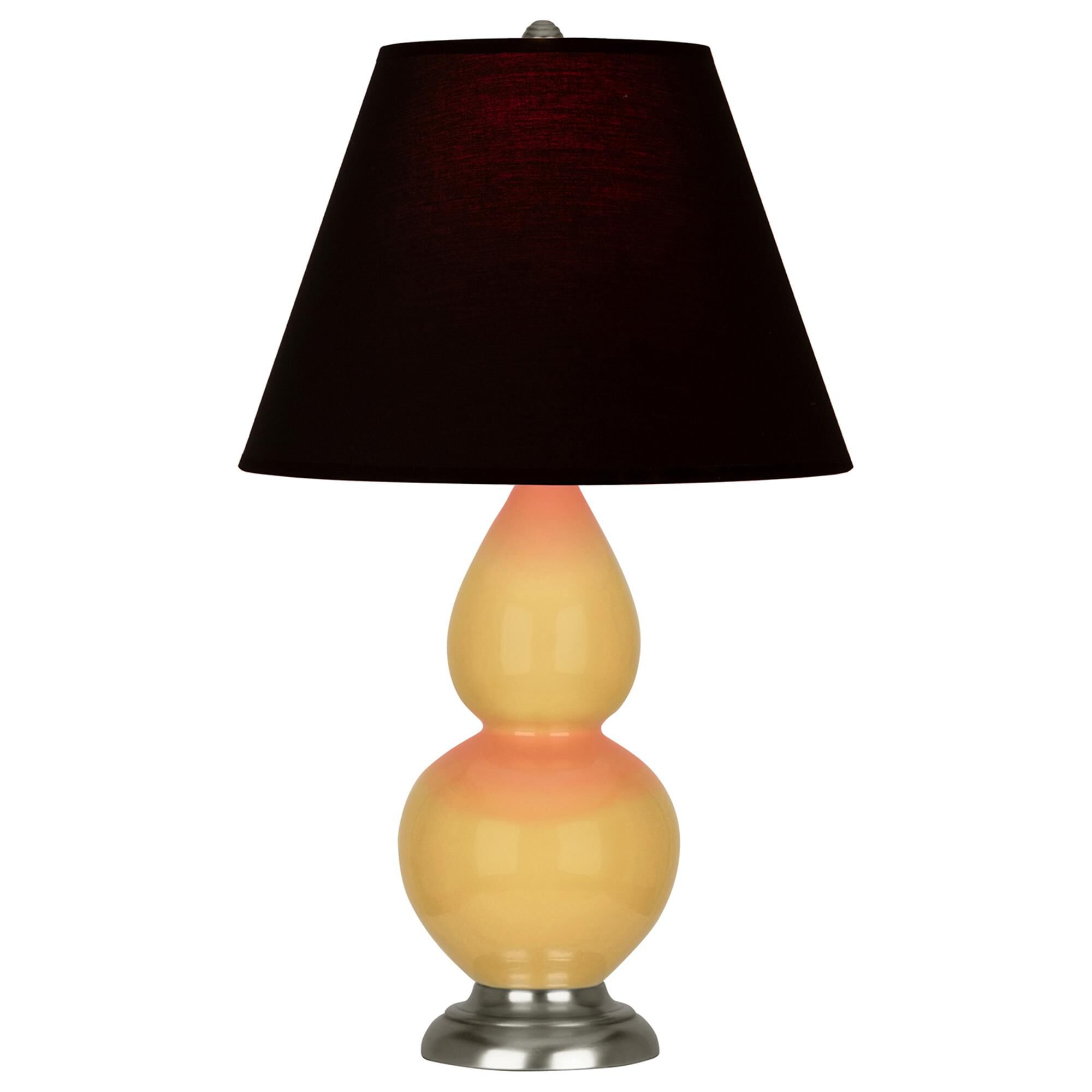 Shown in Sunset finish and Ink Black with Rose Red Lining shade and Antique Silver accent