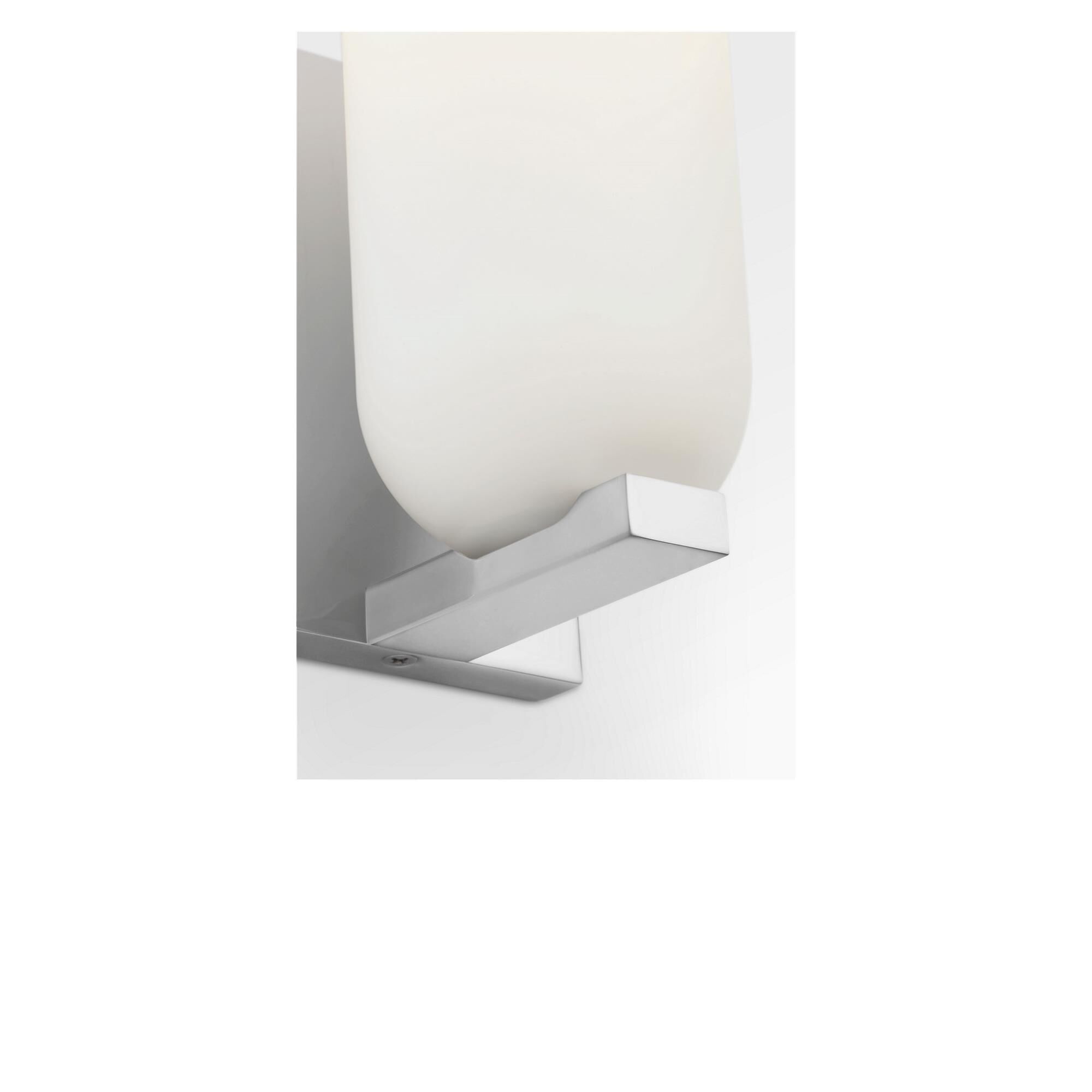Shown in Chrome finish and Etched White glass