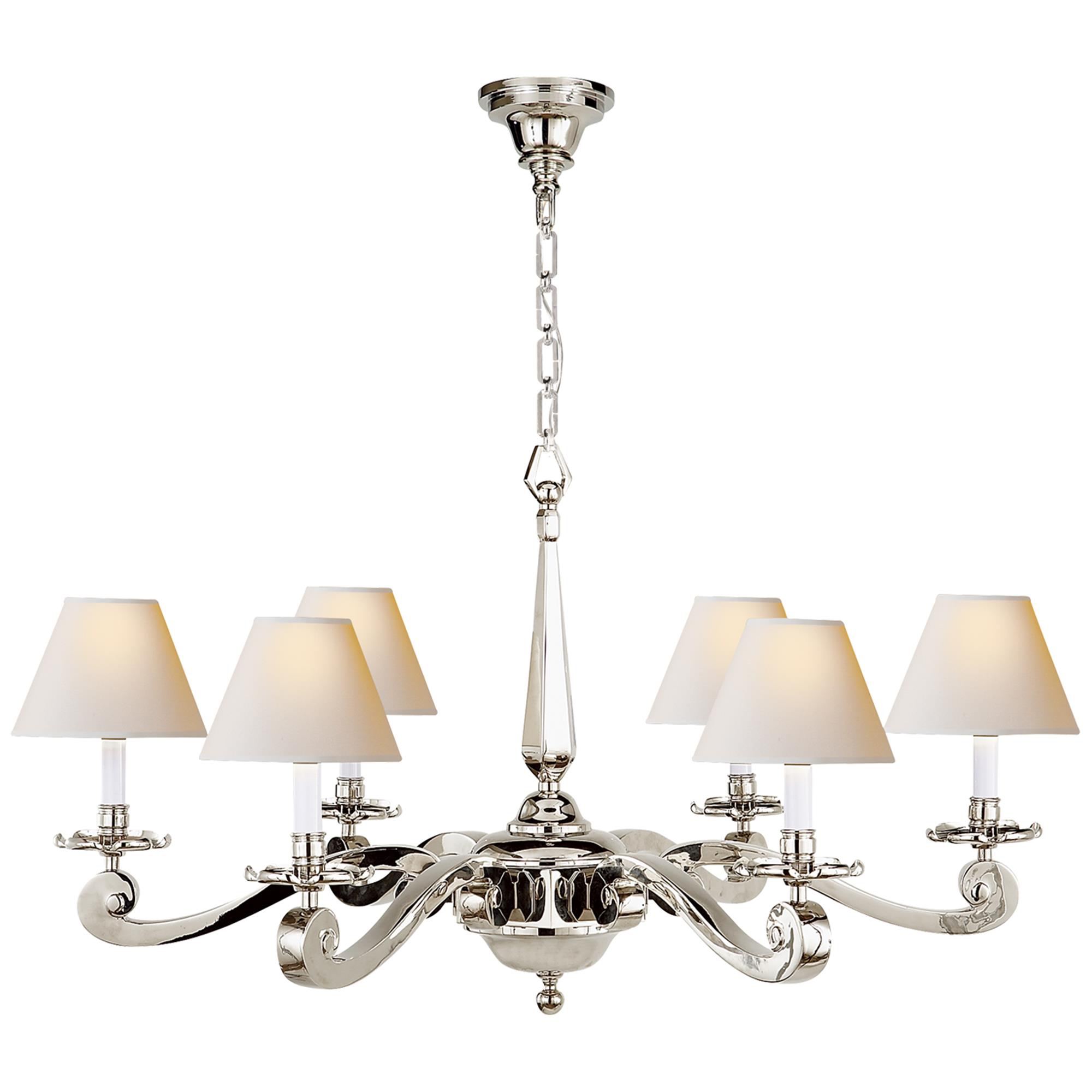 Shown in Polished Nickel finish and Natural Paper shade