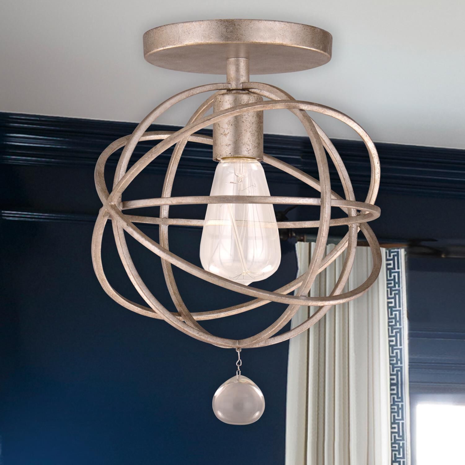 Solaris 9 Inch Semi Flush Mount by Crystorama