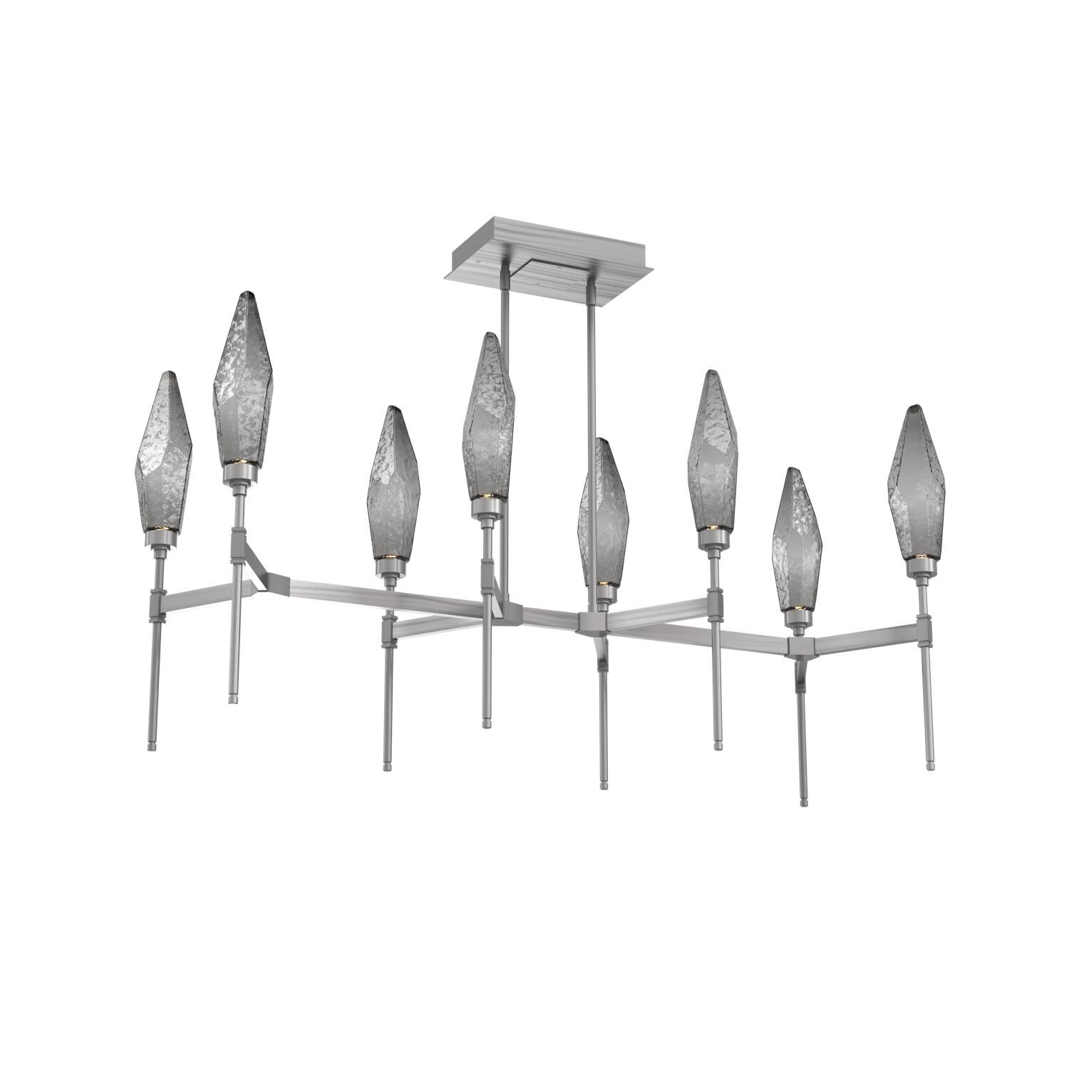 Shown in Satin Nickel finish and Smoke glass