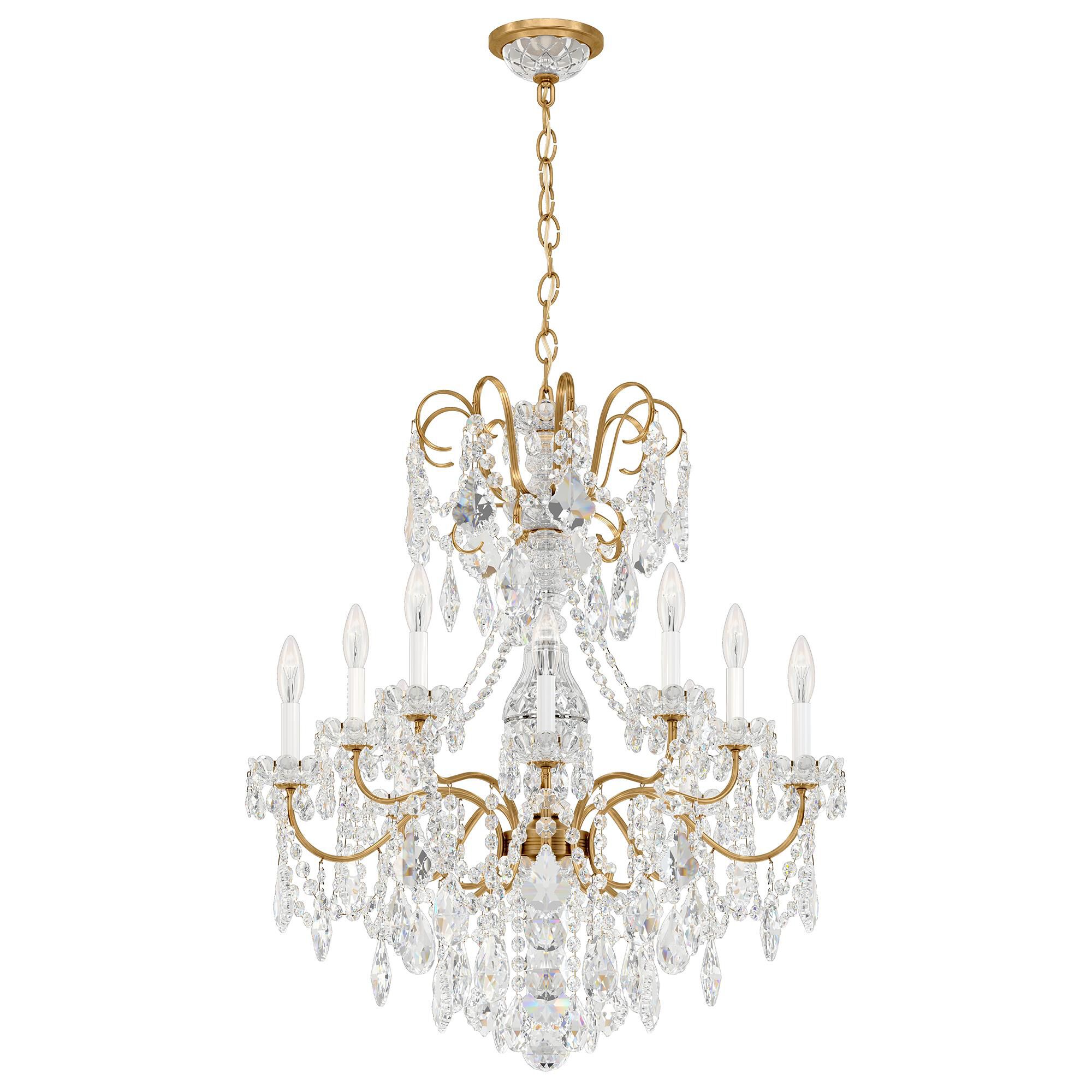 Shown in Heirloom Gold finish and Clear Radiance crystal