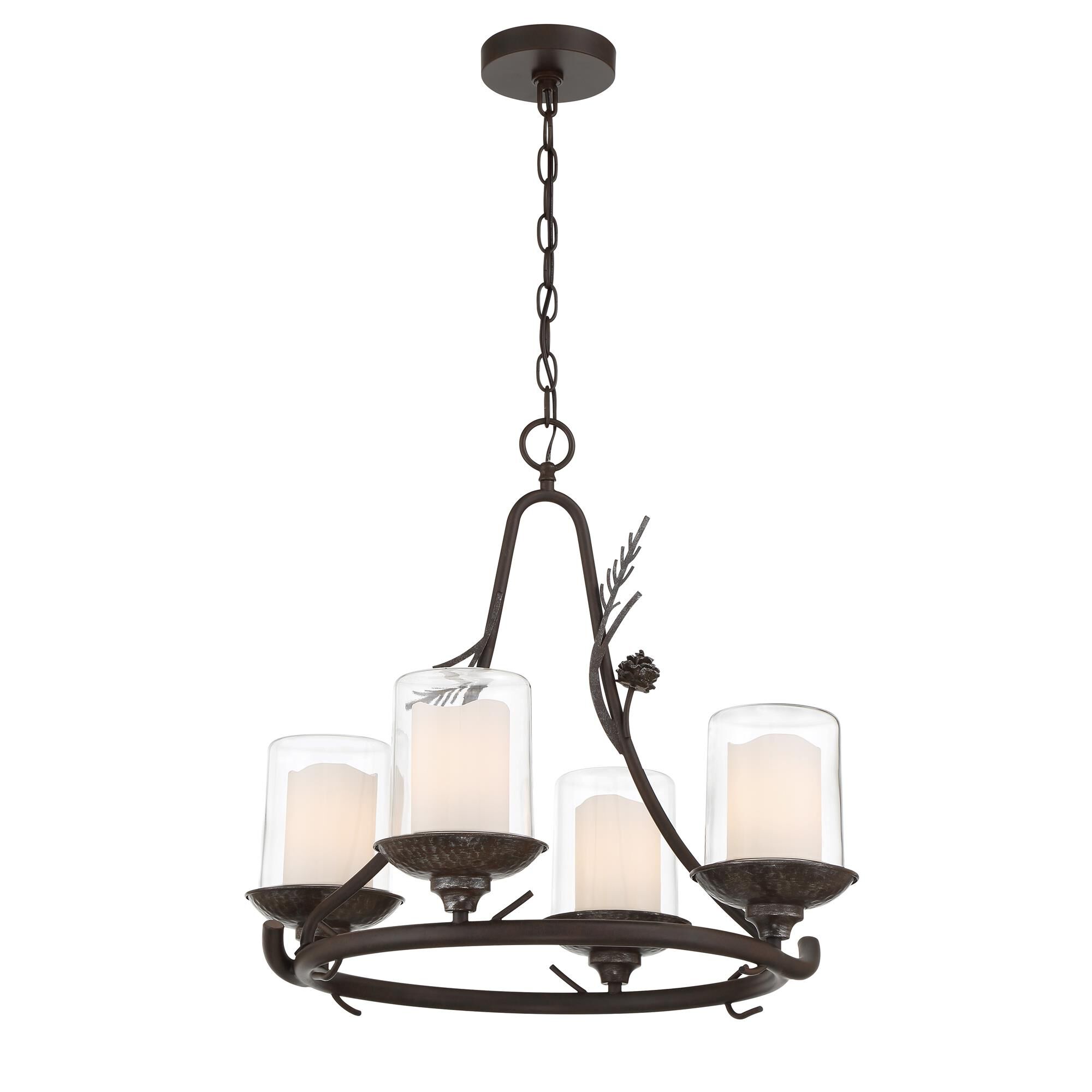 Shown in Weathered Spruce with Silver Highlights finish and Clear and White glass