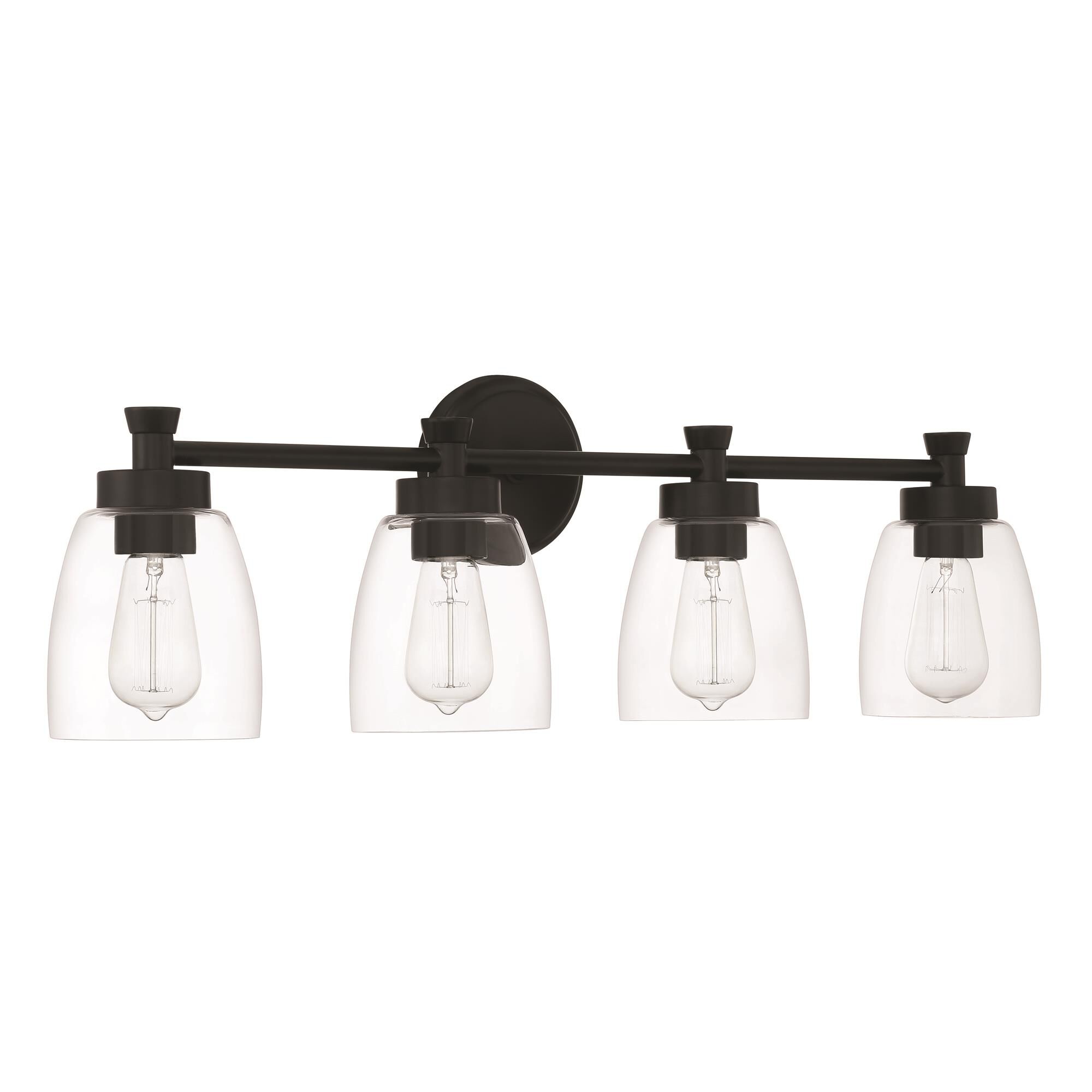 Shown in Flat Black finish and Clear glass