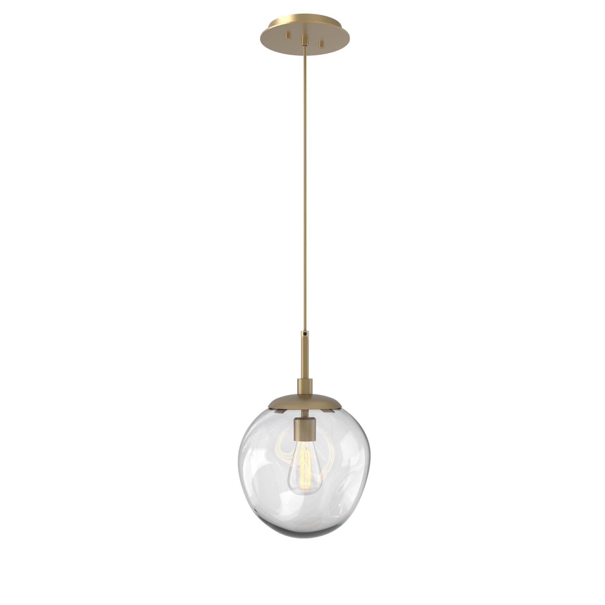 Shown in Gilded Brass finish and Blown Clear glass