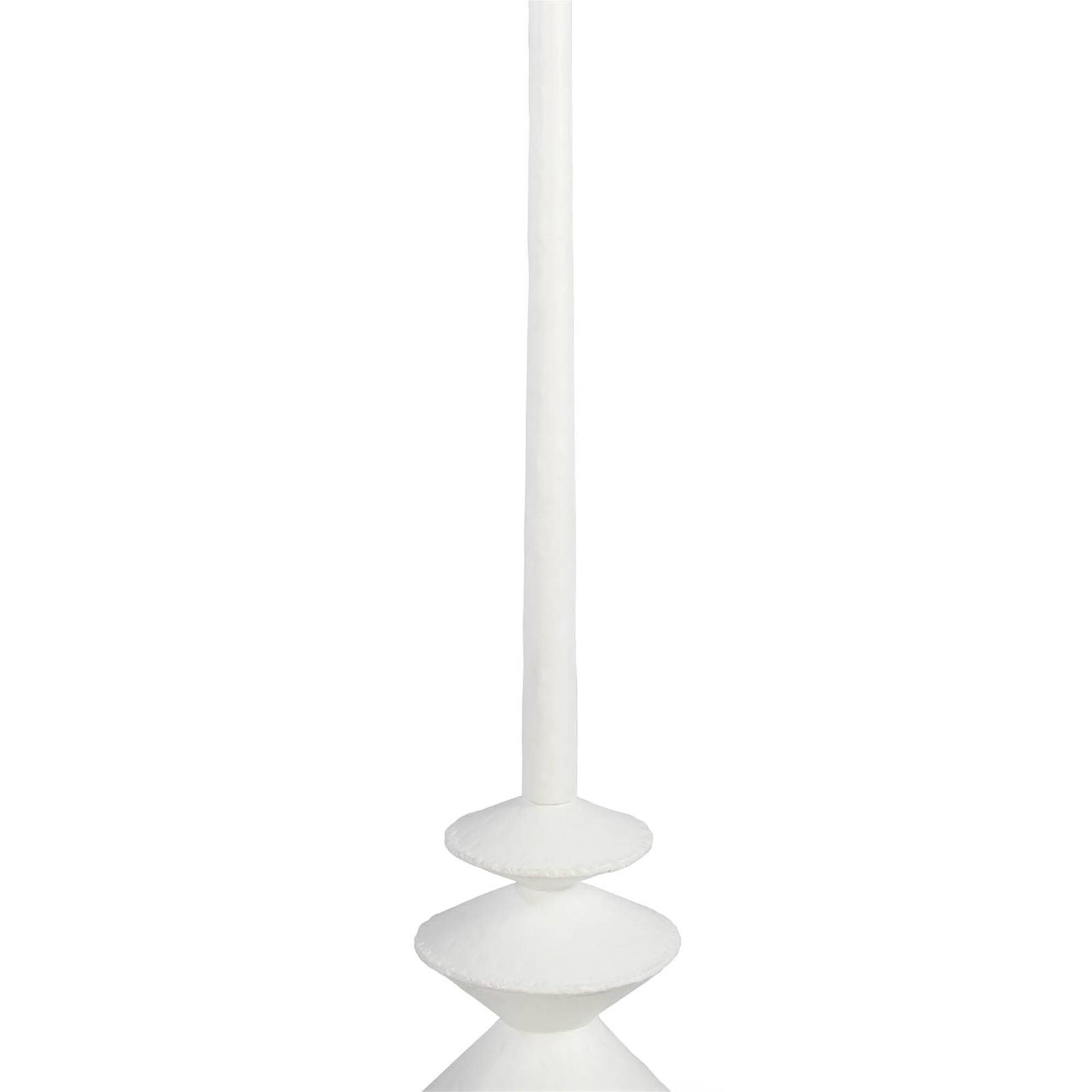Shown in White finish and Linen shade
