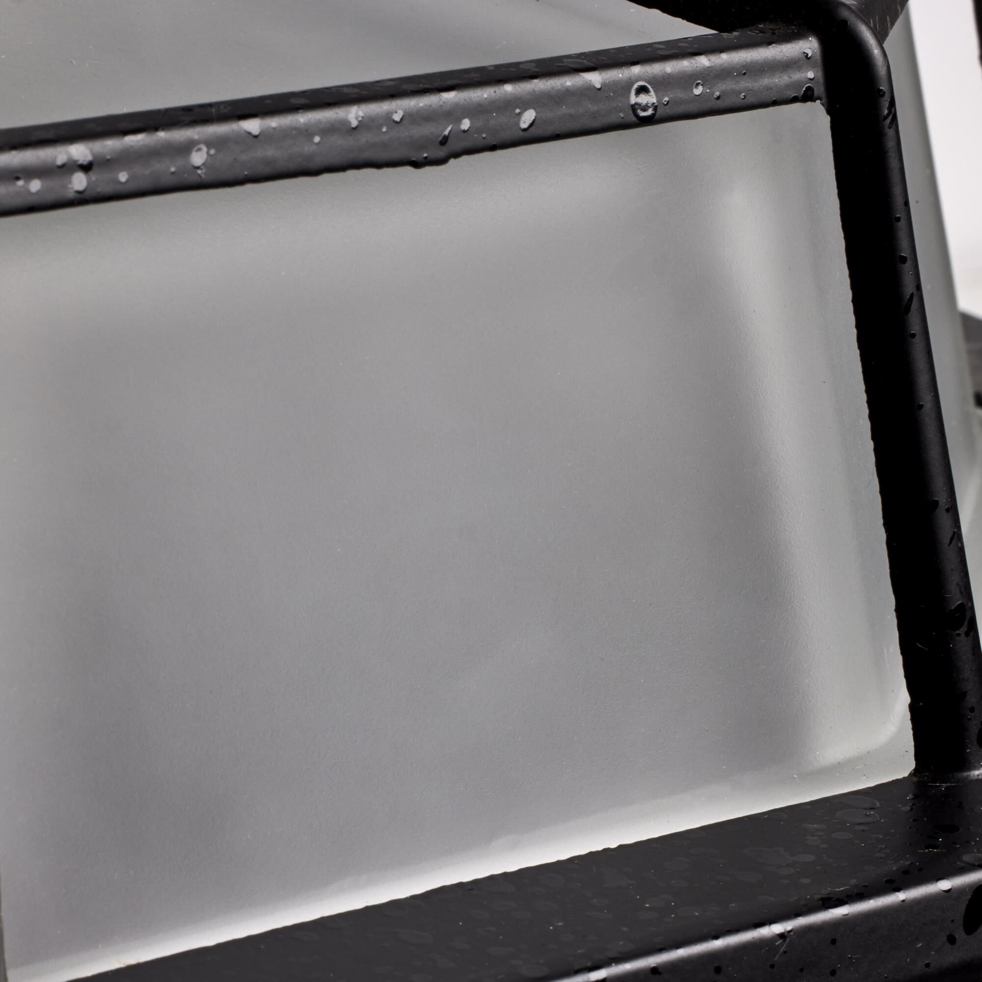 Shown in Textured Black finish and Frosted glass