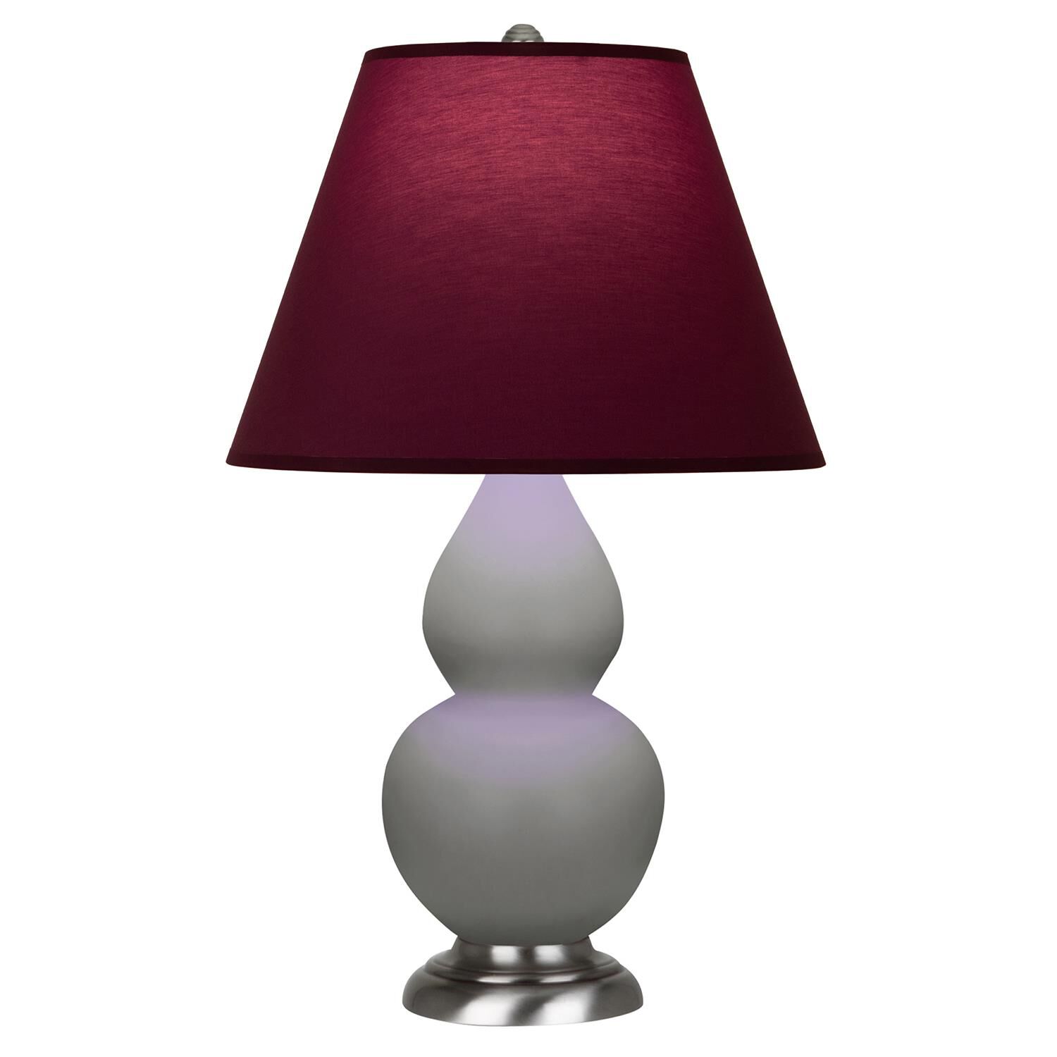 Shown in Matte Smokey Taupe finish and Plum and Lavender shade and Antique Silver accent