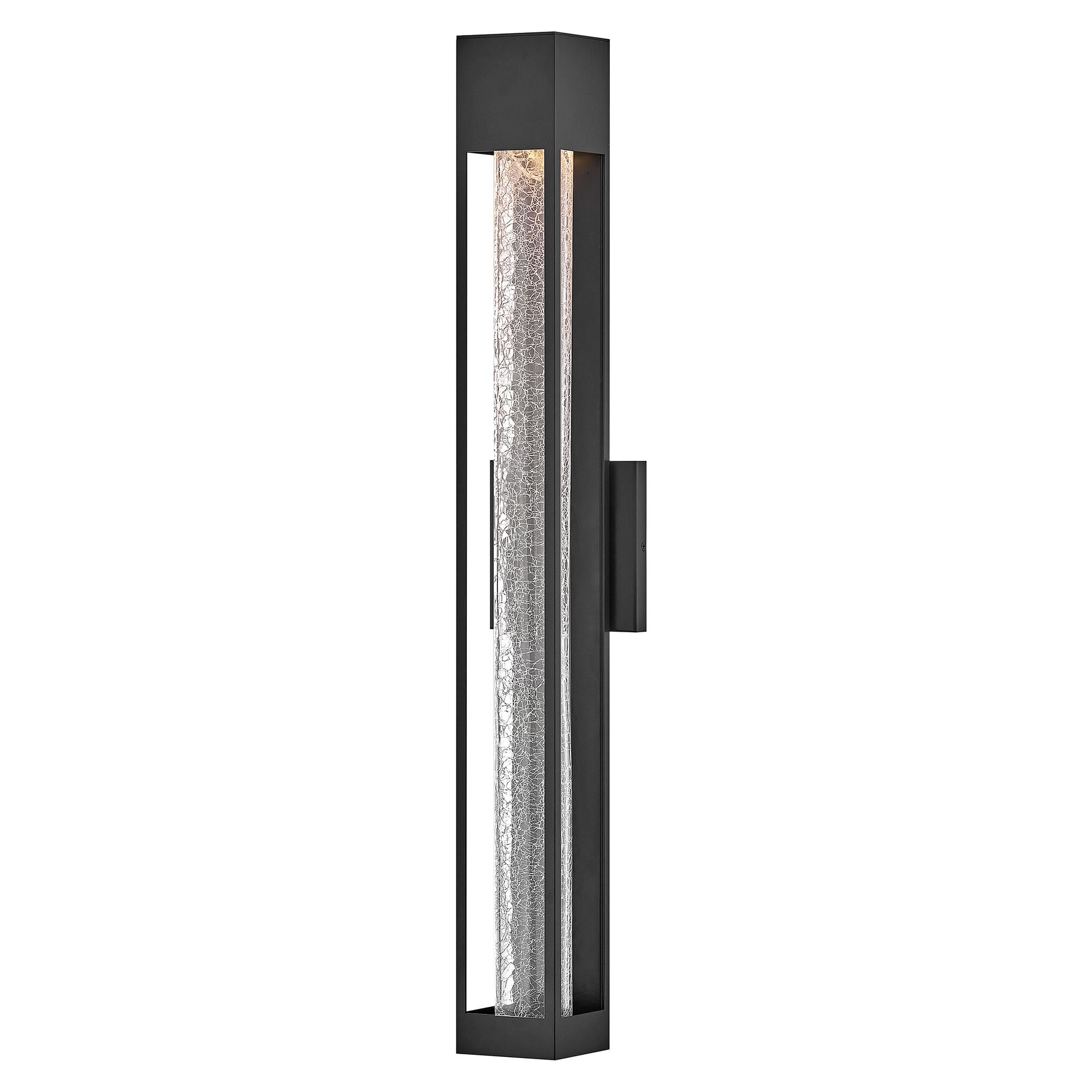 Shown in Black finish and Crackle glass
