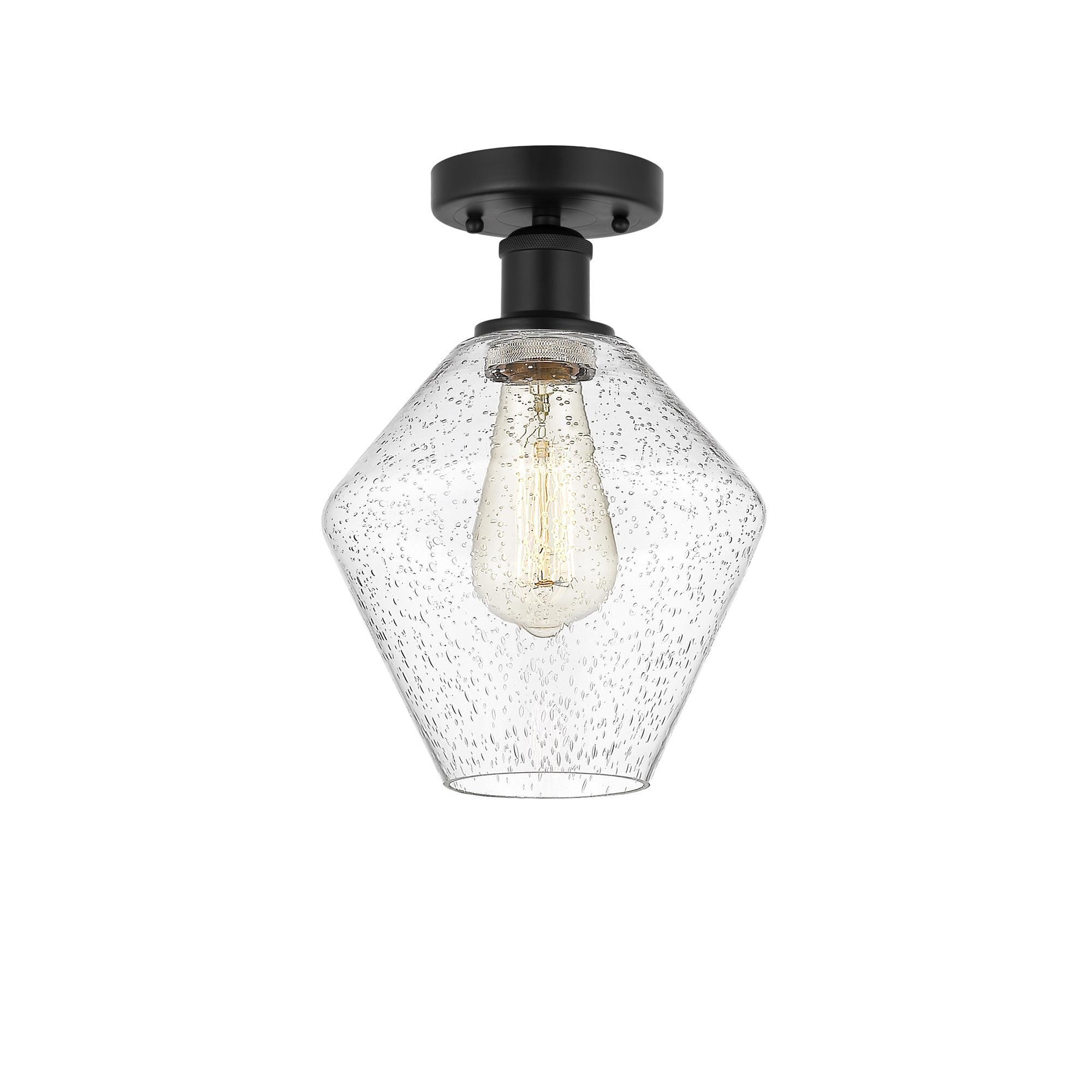 Shown in Matte Black, Seedy finish and Seedy glass and Seedy Glass shade