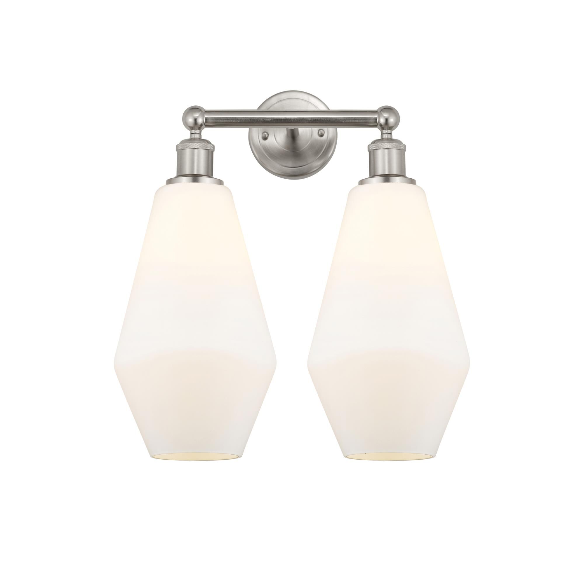 Shown in Satin Nickel finish and Cased Matte White glass