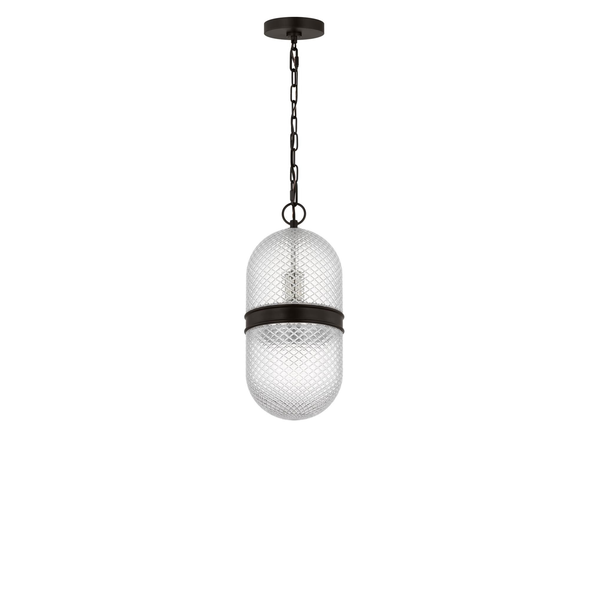 Shown in Aged Iron finish and Textured Transparent Prismatic glass