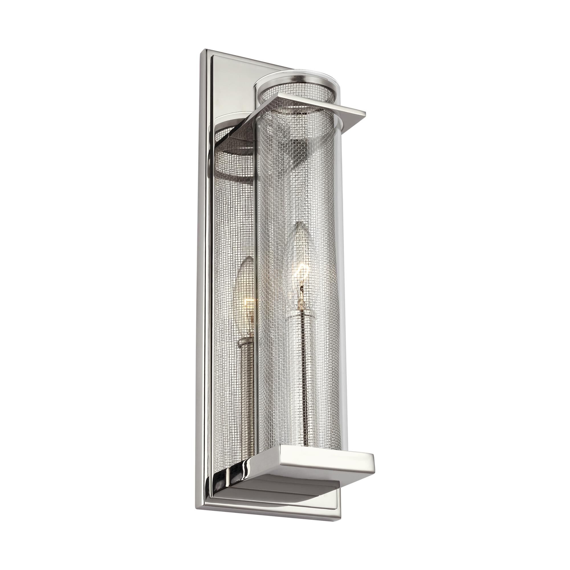 Shown in Polished Nickel finish and Clear glass and Stainless Steel shade