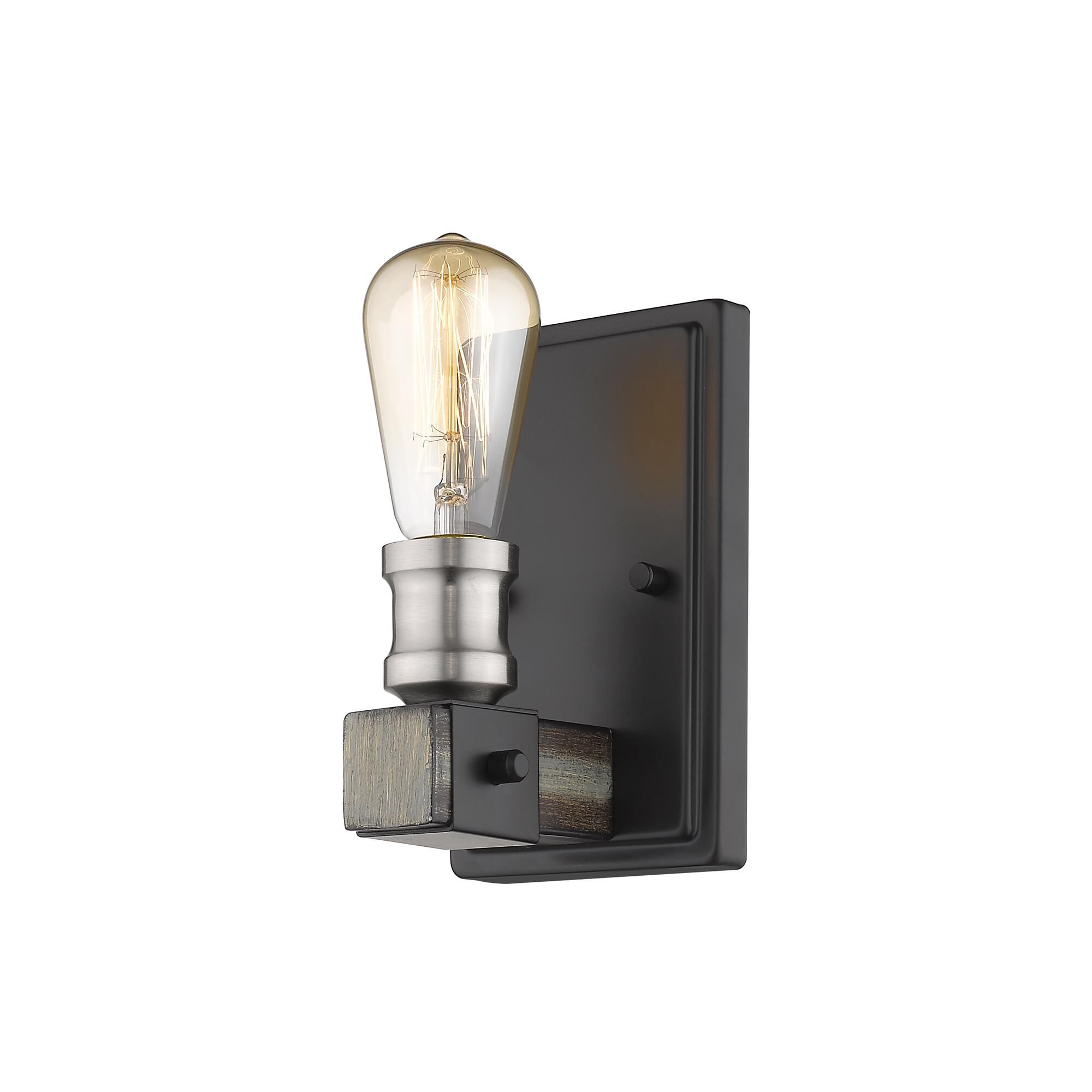 Shown in Ashen Barnboard finish and --- glass and --- shade