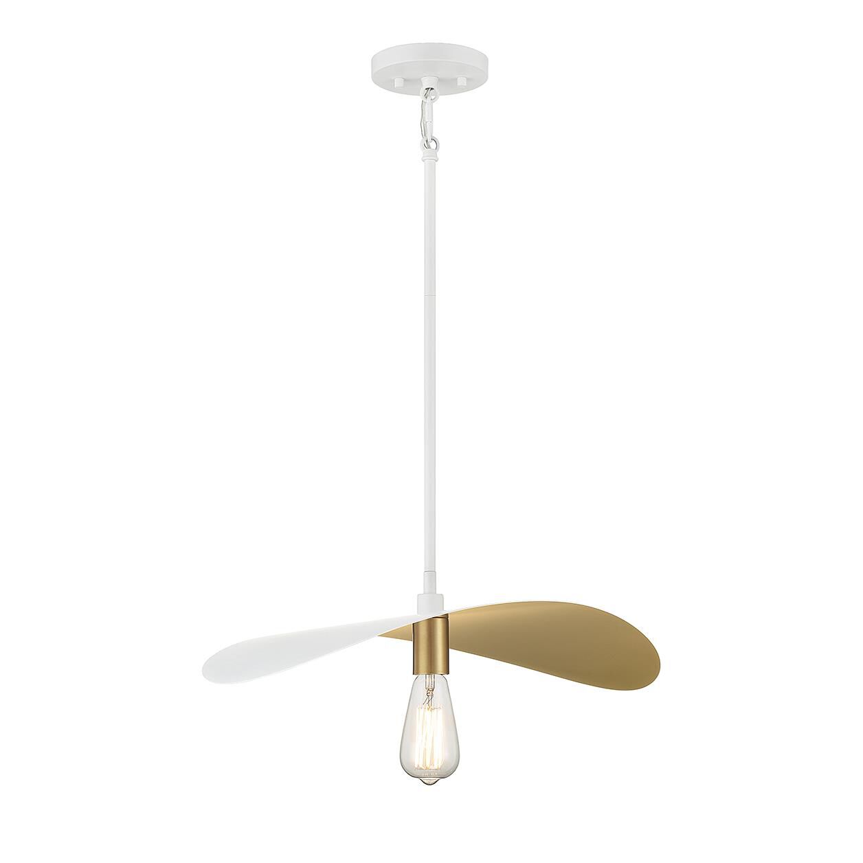 Shown in White and Painted Gold finish and Metal shade