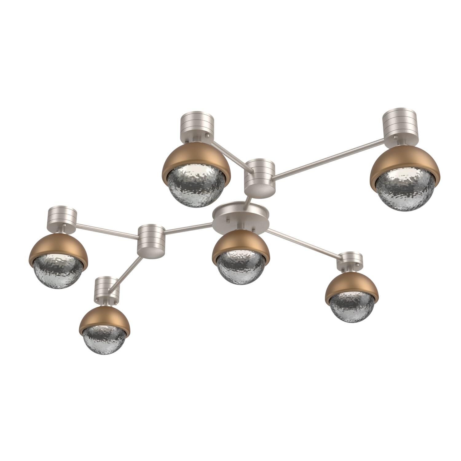 Shown in Beige Silver finish and Smoke glass and Novel Brass accent