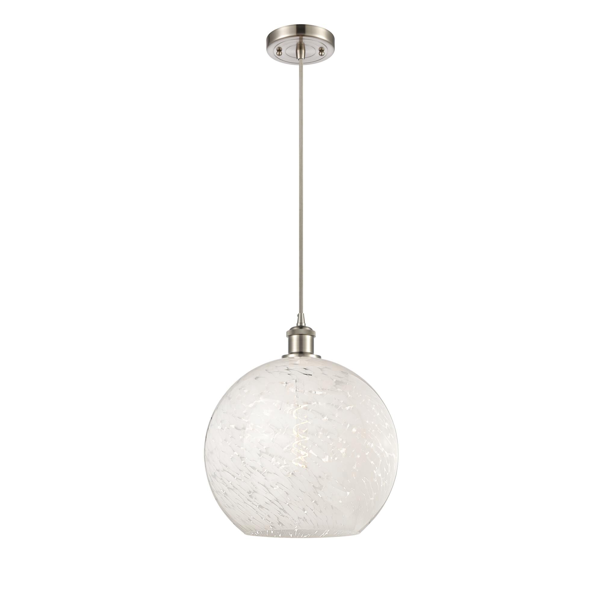 Bruno Marashlian White Mouchette 12 Inch Mini Pendant by Innovations Lighting