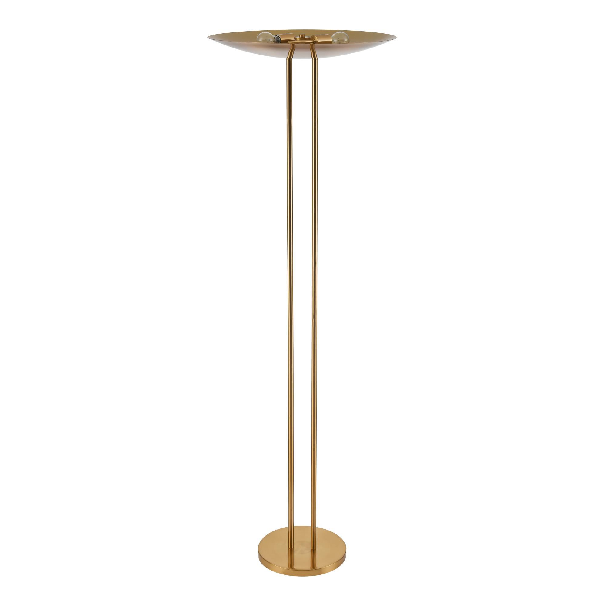 Shown in Aged Brass finish and Metal Dome shade