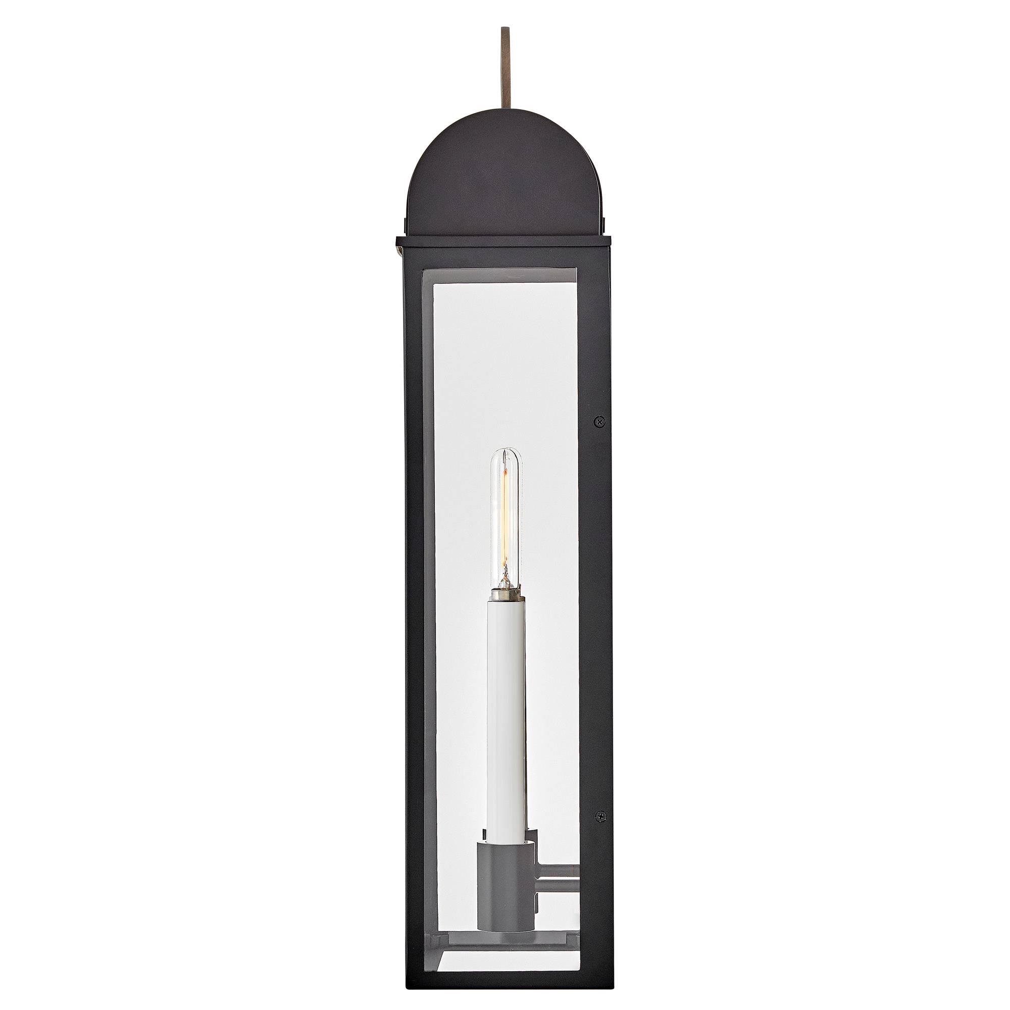 Shown in Black finish and Clear glass and Burnished Bronze accent