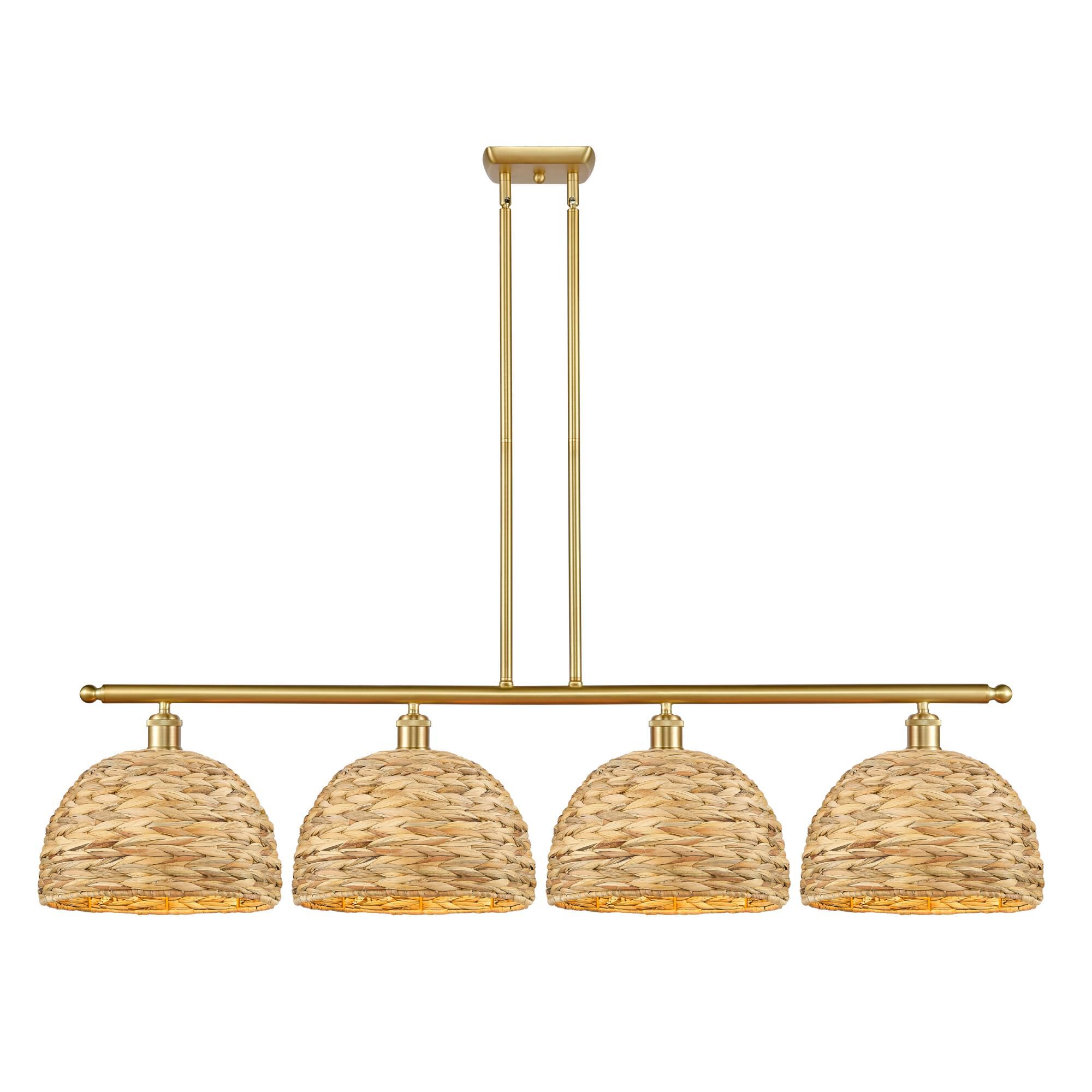 Bruno Marashlian Woven Rattan 50 Inch Linear Suspension Light by Innovations Lighting