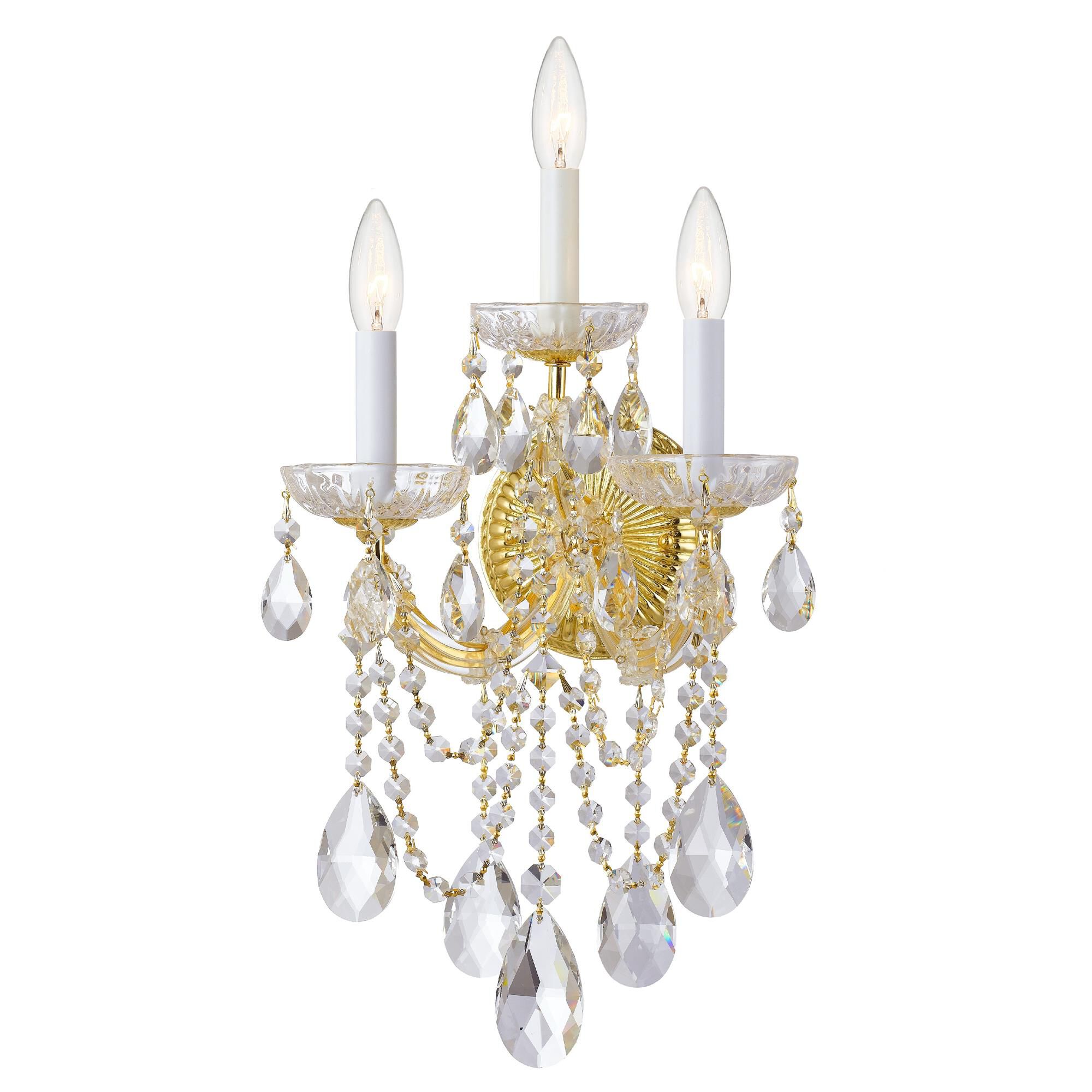 Shown in Gold finish and Clear Swarovski Strass crystal