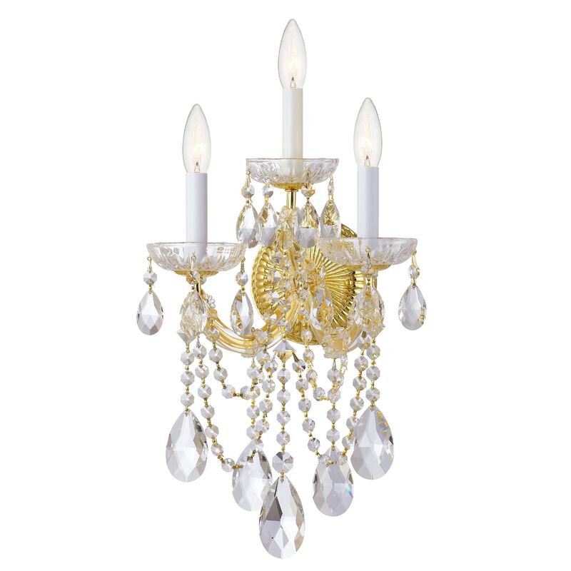 Maria Theresa 22 Inch 3 Light Wall Sconce by Crystorama