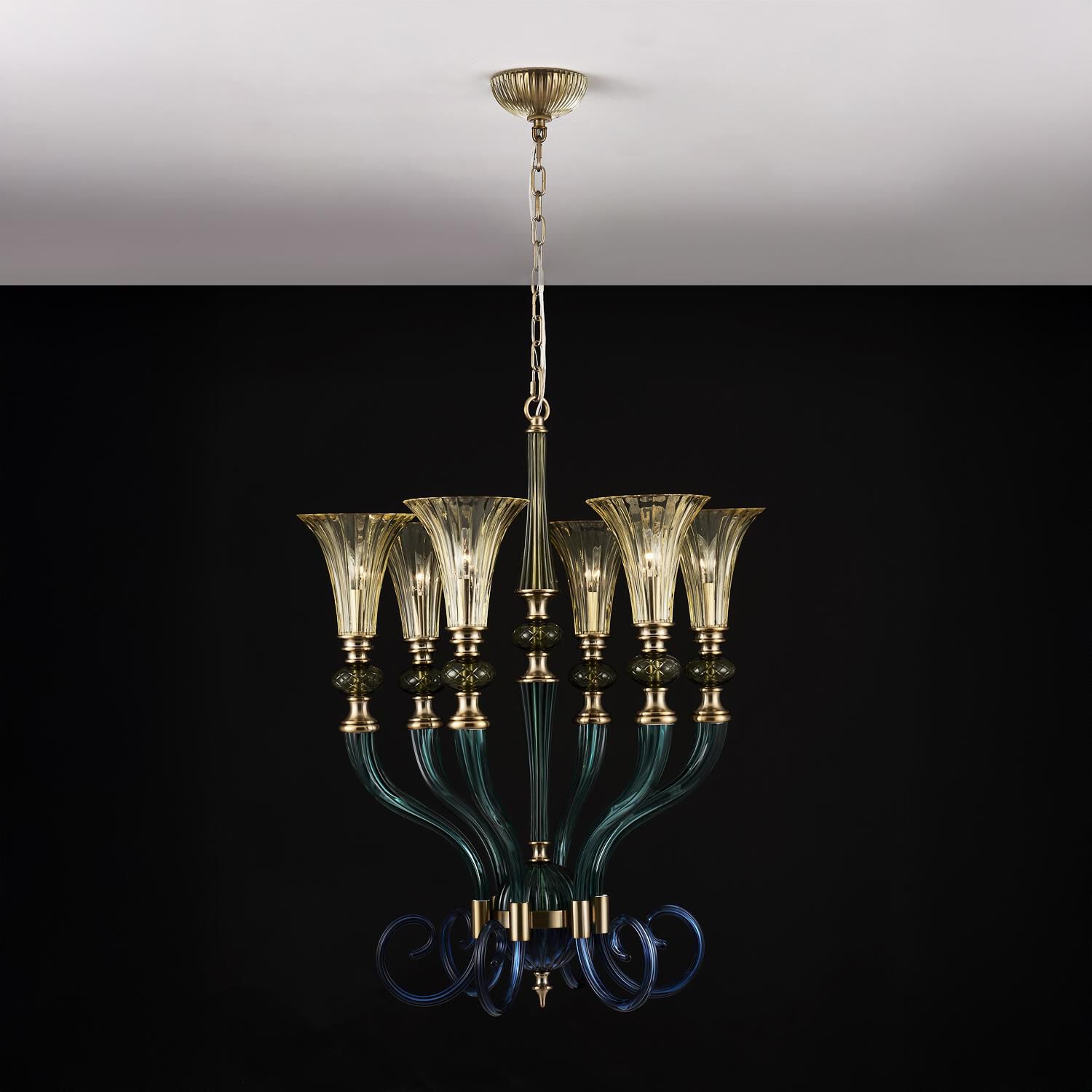 Shown in Winter Brass finish and Firenze Clear crystal and 0.0 glass and 0.0 shade