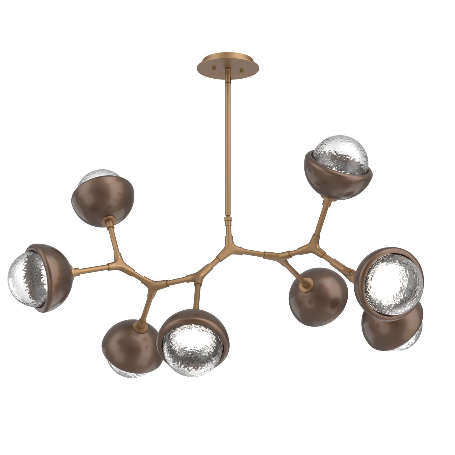 Shown in Novel Brass finish and Clear glass and Burnished Bronze accent