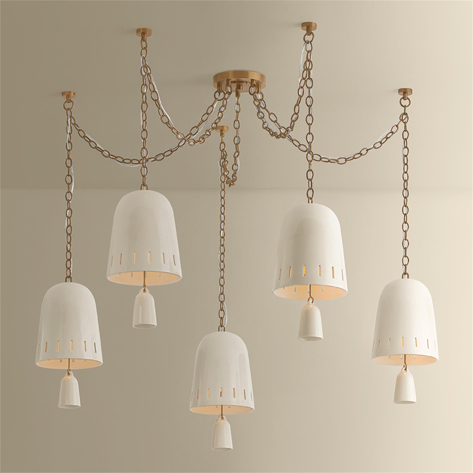 Shown in Patina Brass and Ceramic Ivory Crackle finish and Ivory Crackle Ceramic shade