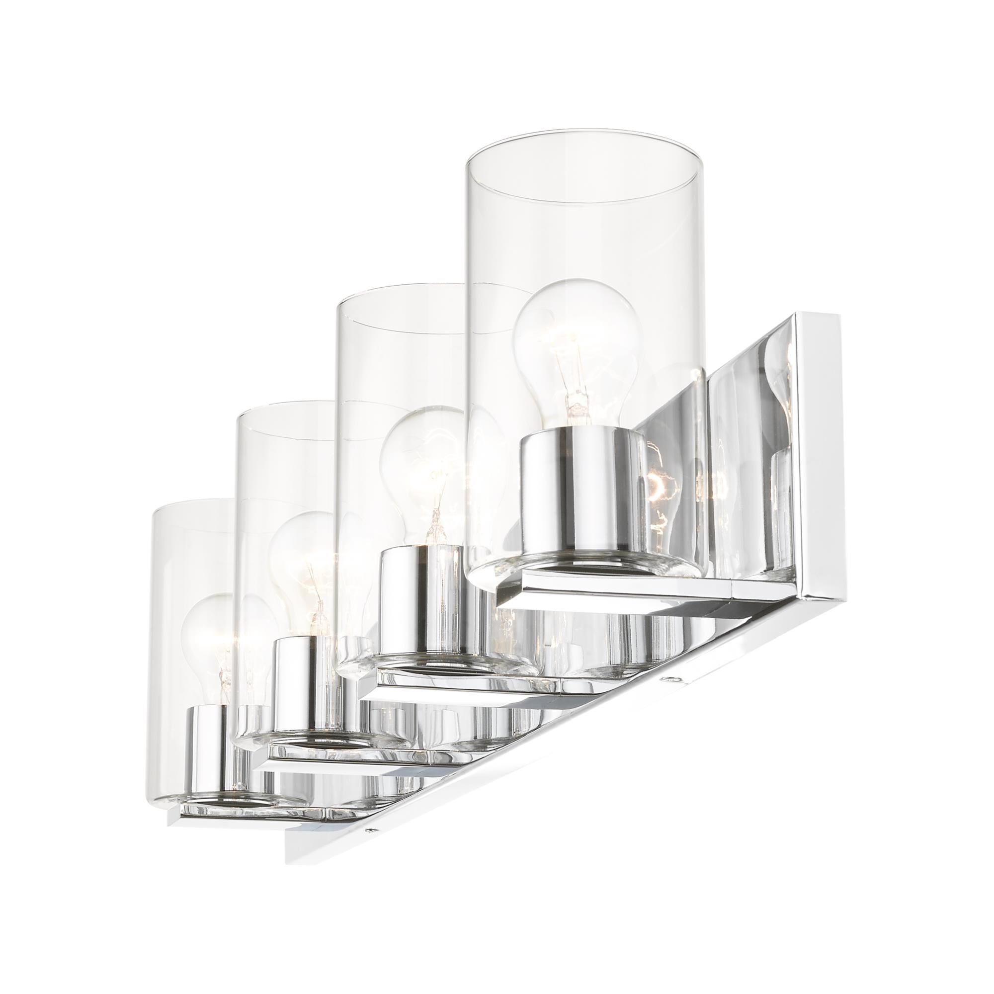 Shown in Polished Chrome finish and Clear glass and Clear Glass shade