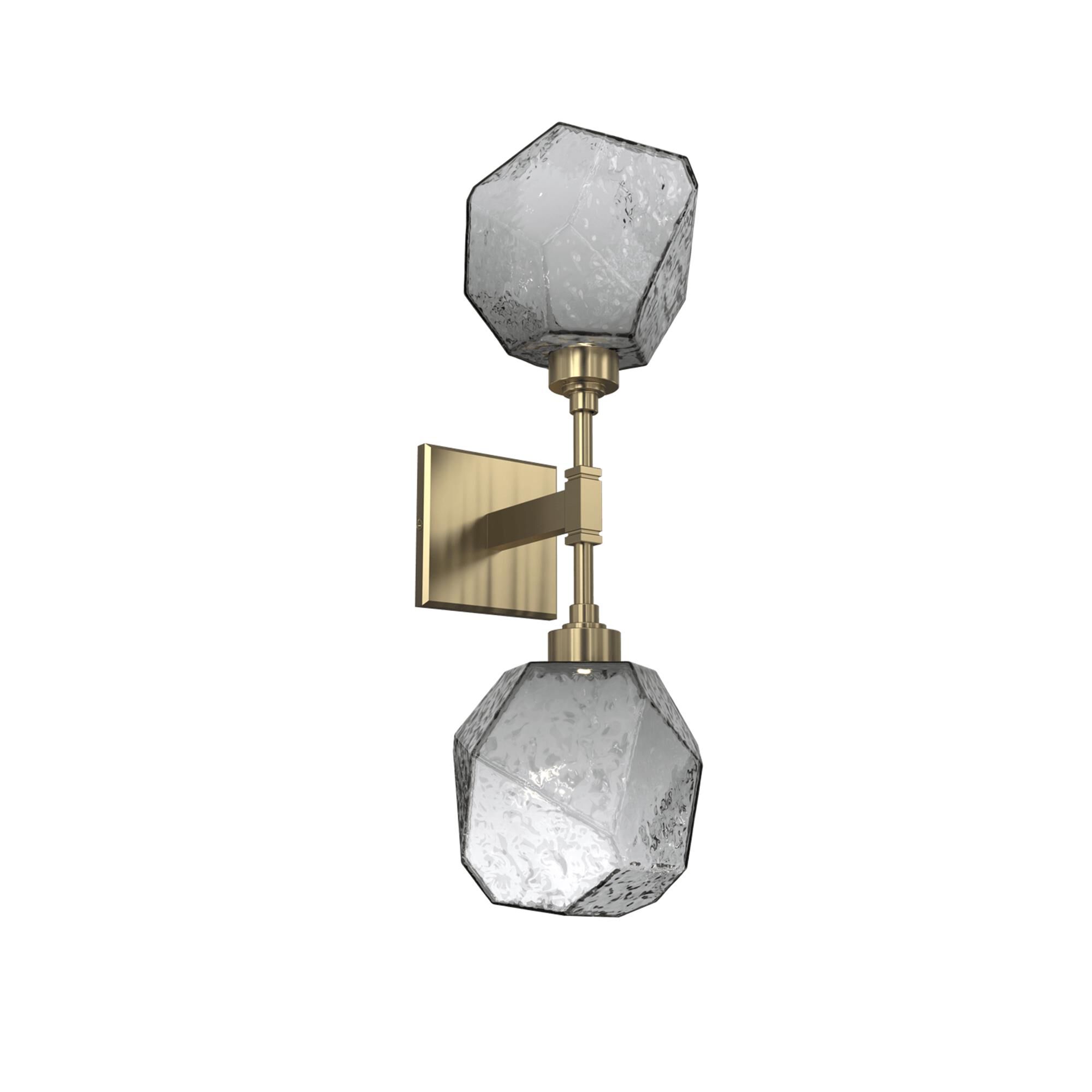 Shown in Heritage Brass finish and Smoke Blown glass