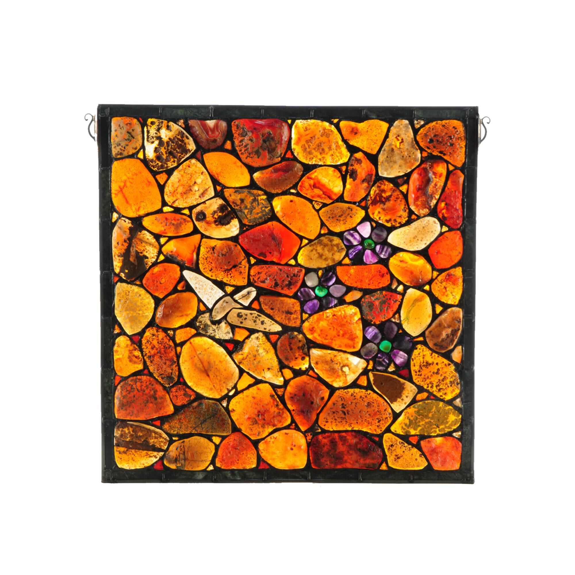 Agata Hummingbird Stained Glass Window Panel,