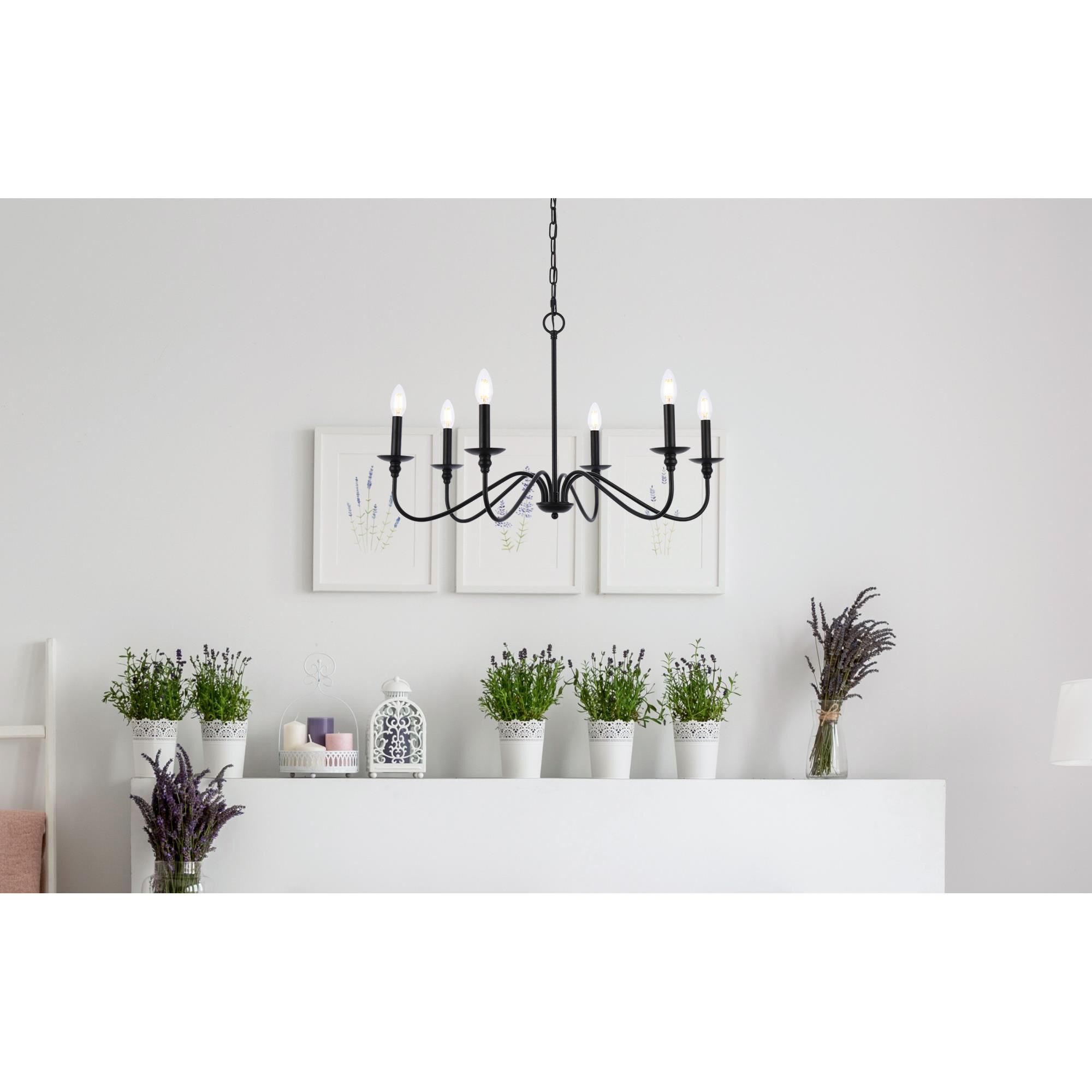 Rohan 30 Inch 6 Light Chandelier by Elegant Lighting
