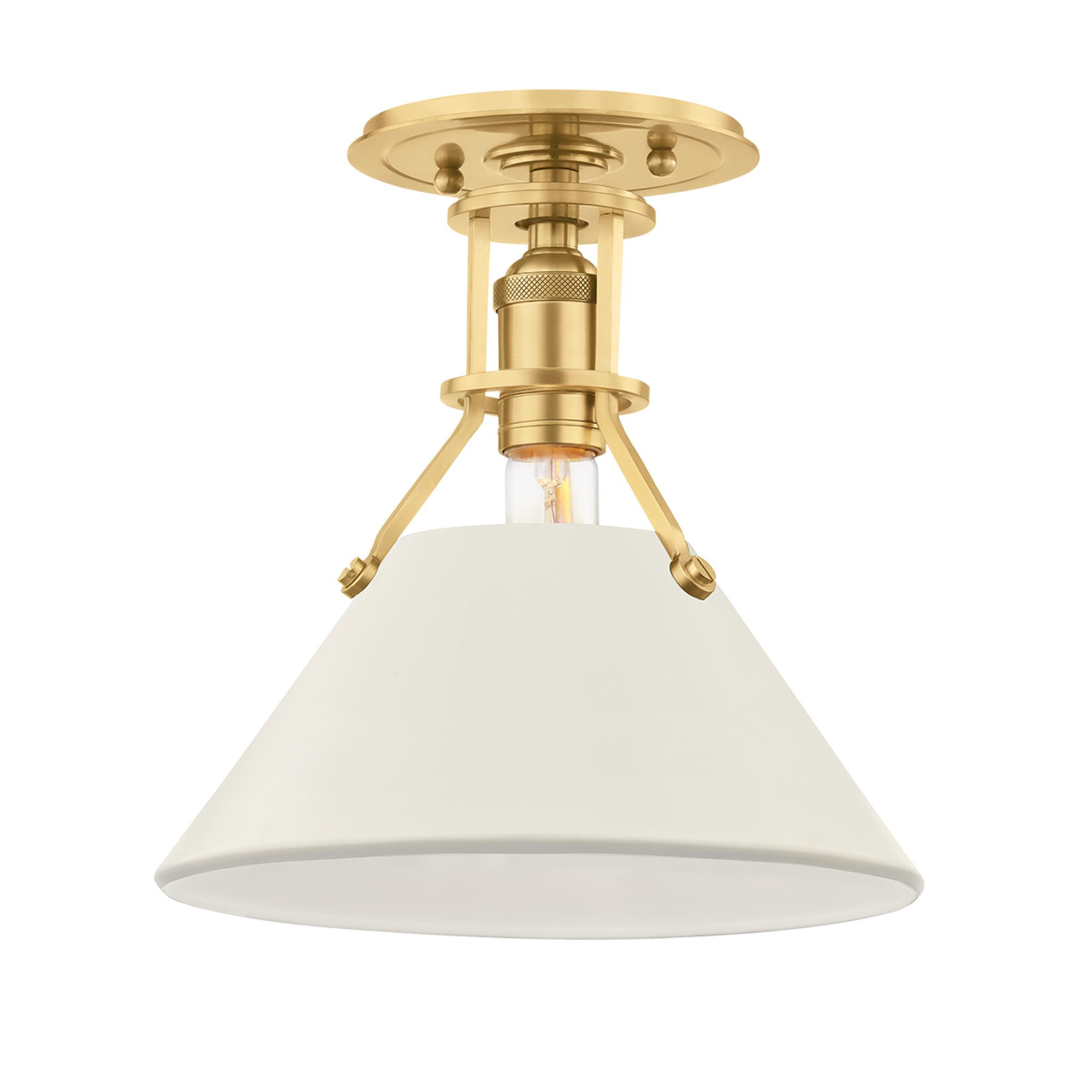 Metal No.2 12 Inch 2 Light Semi Flush Mount,