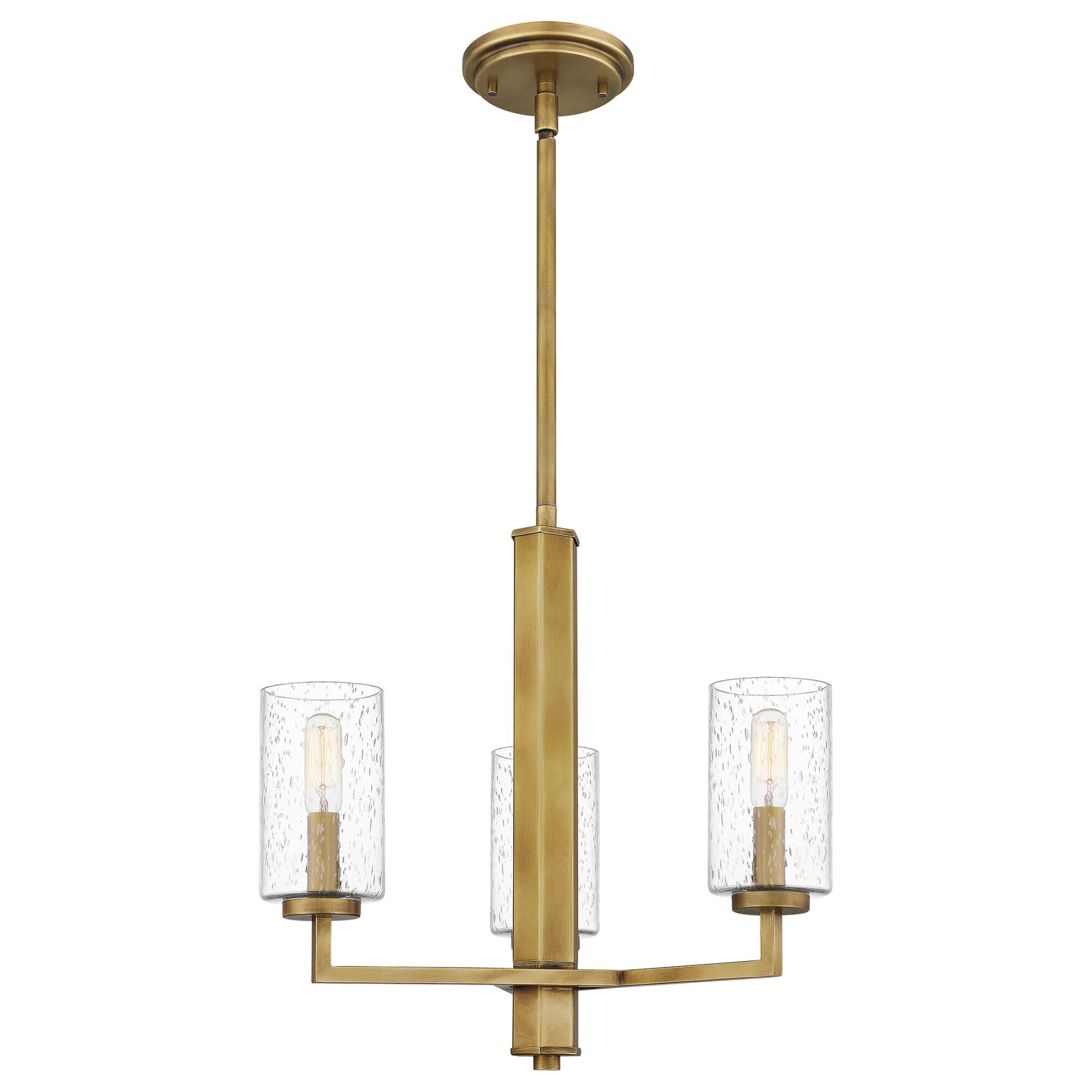 Sunburst 18 Inch 3 Light Mini Chandelier by Quoizel