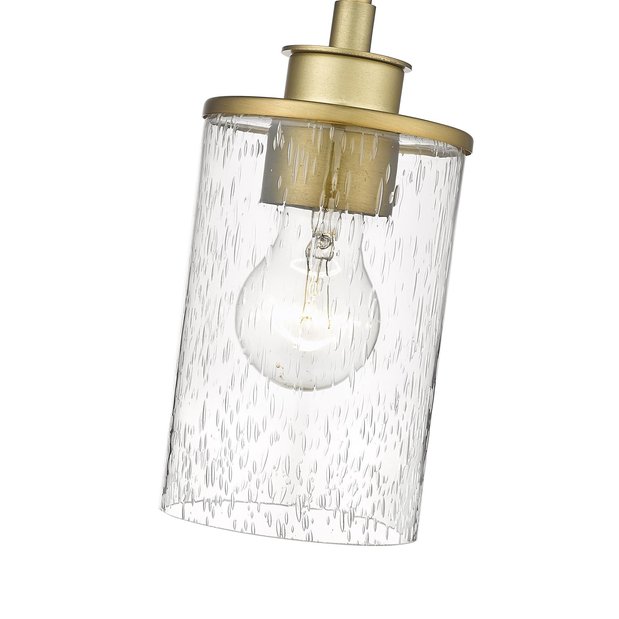 Shown in Olde Brass finish and Glass shade