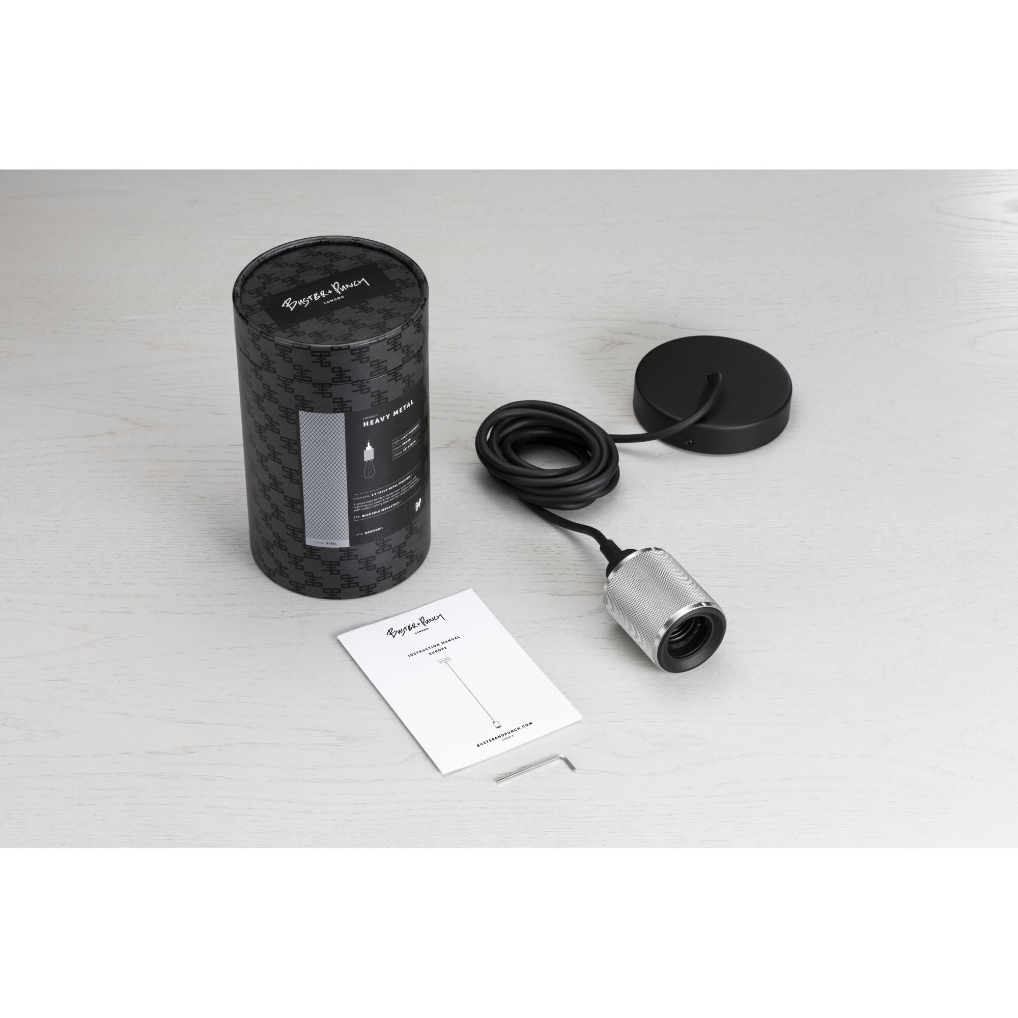 Heavy Metal Mini Pendant Light with Cross Detail by Buster and Punch