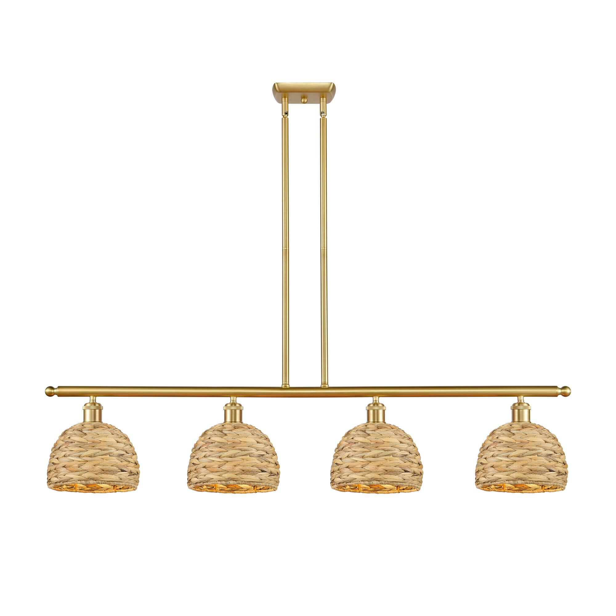 Bruno Marashlian Woven Rattan 48 Inch Linear Suspension Light by Innovations Lighting