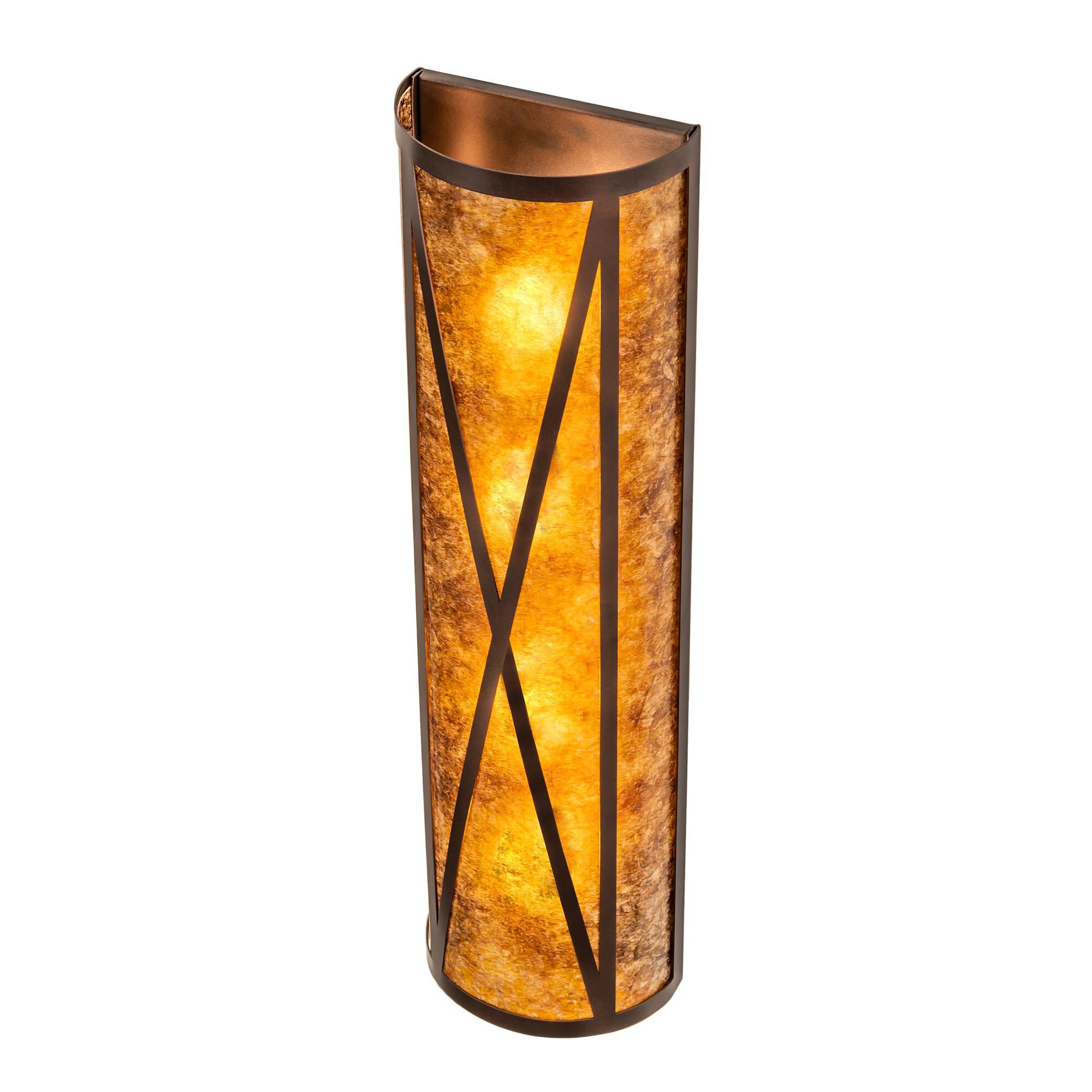 Shown in Mahogany Bronze finish and Amber Mica glass