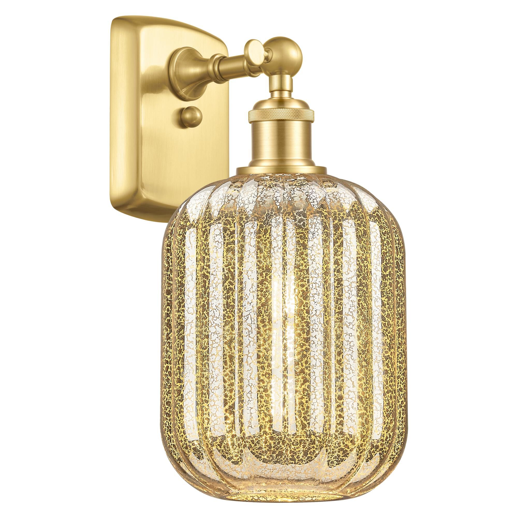 Shown in Satin Gold finish and Mercury glass