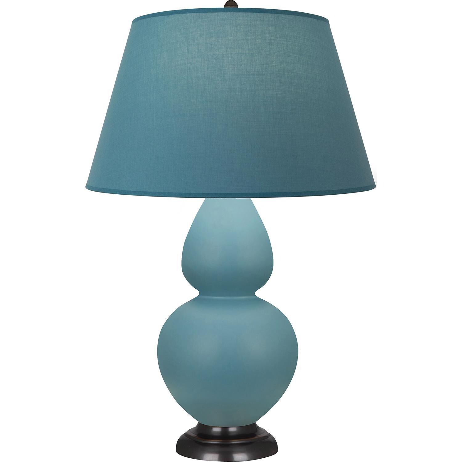Shown in Matte Steel Blue finish and Bright Blue and Gray shade and Deep Patina Bronze accent
