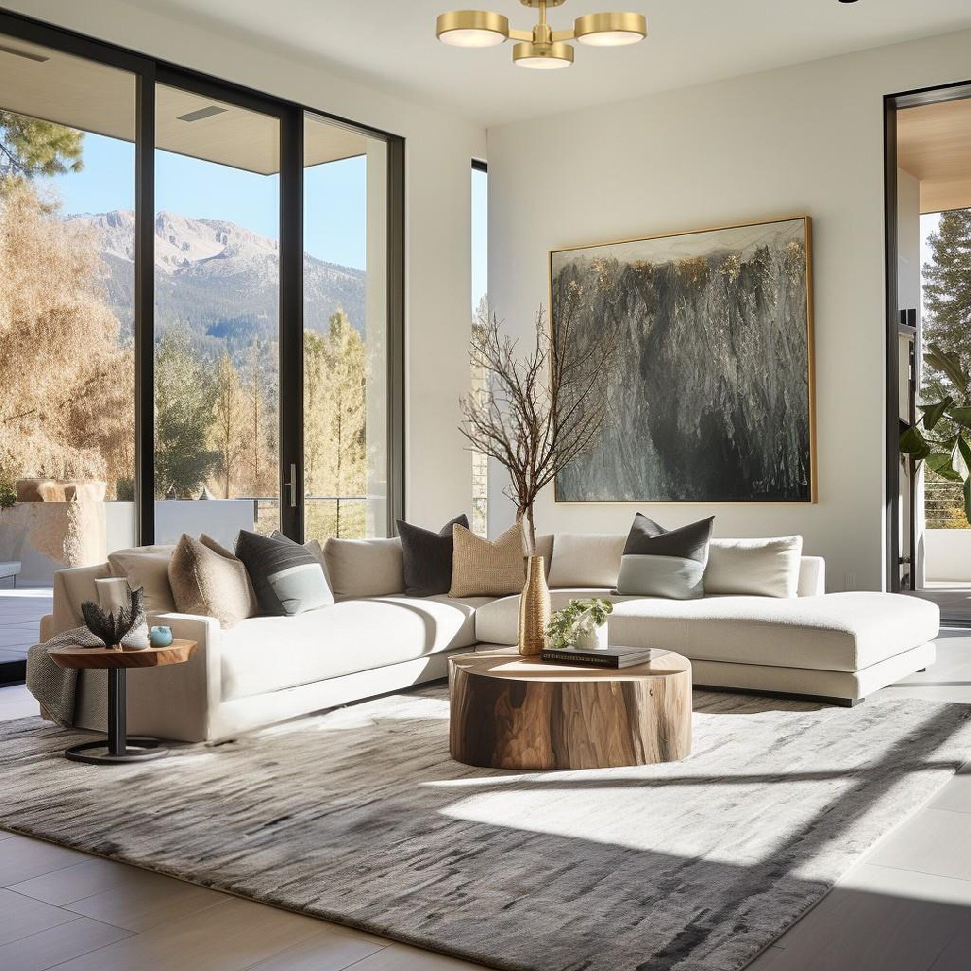 Shown in Modern Gold finish and Stone glass