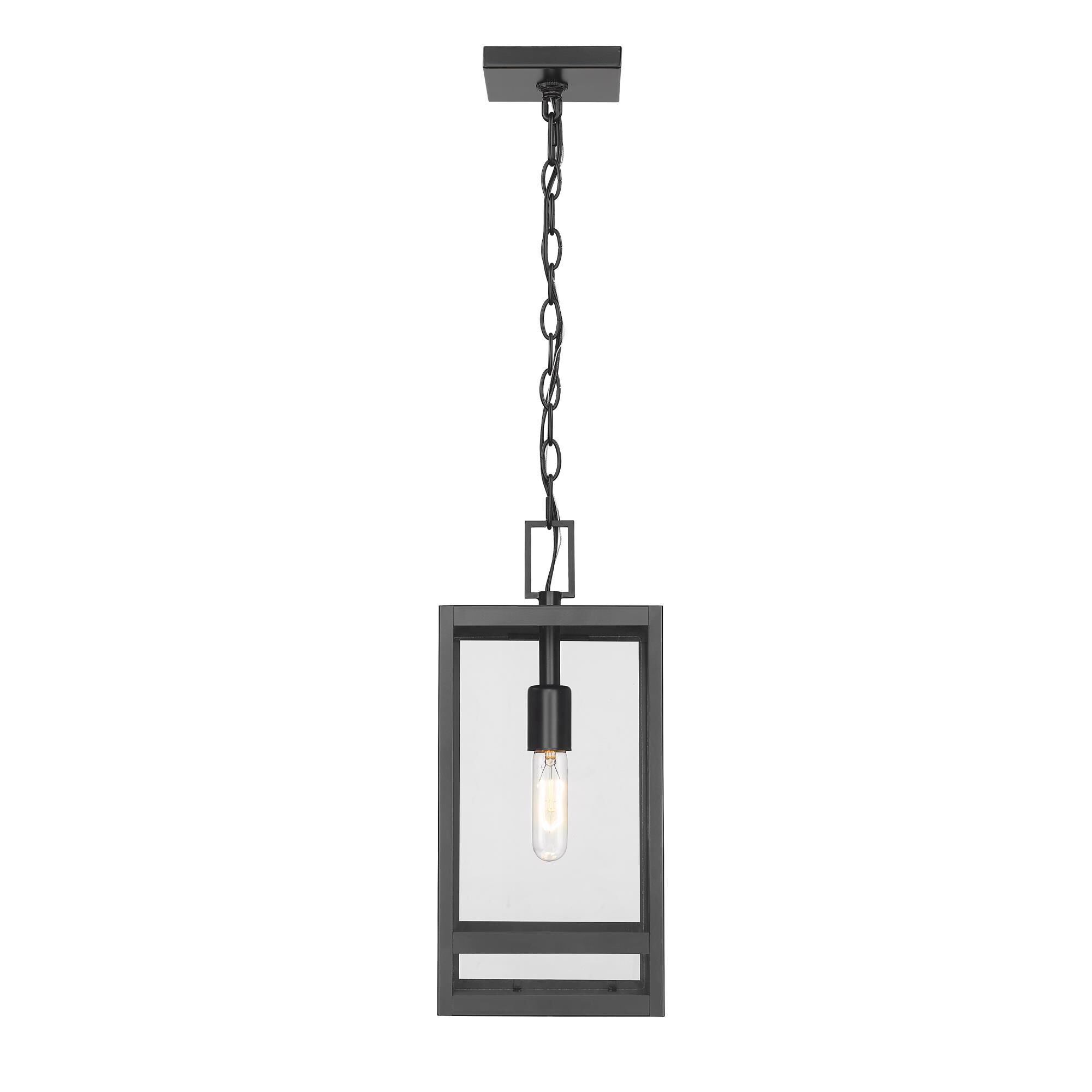 Shown in Black finish and Glass shade