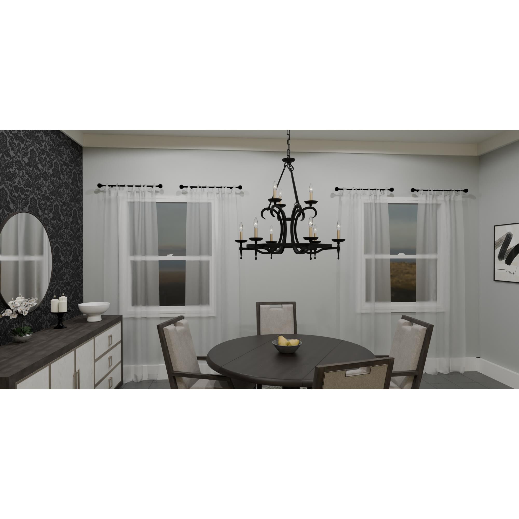 Octavia 32 Inch 9 Light Chandelier by Quoizel