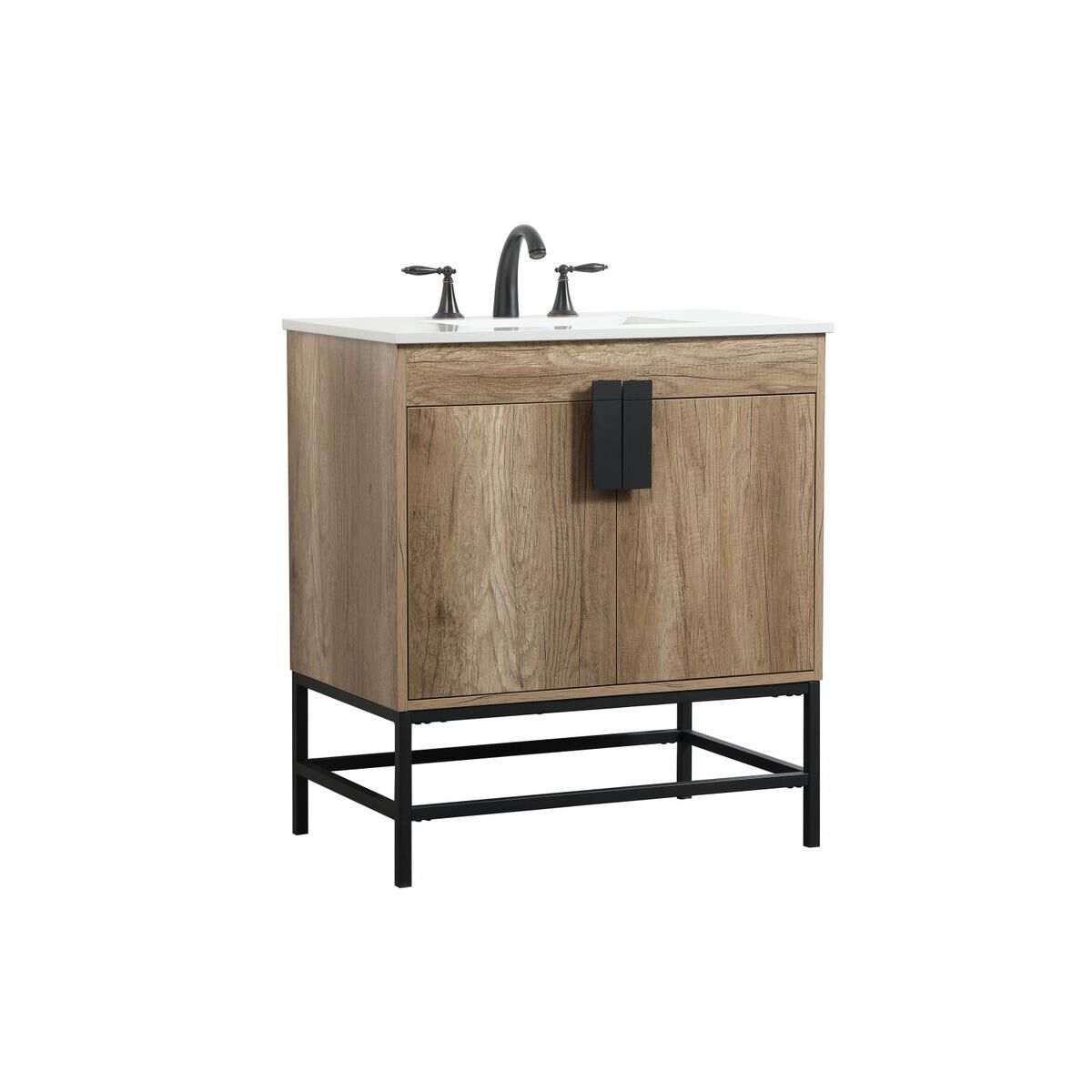 Shown in Natural Oak finish and Without Backsplash accent